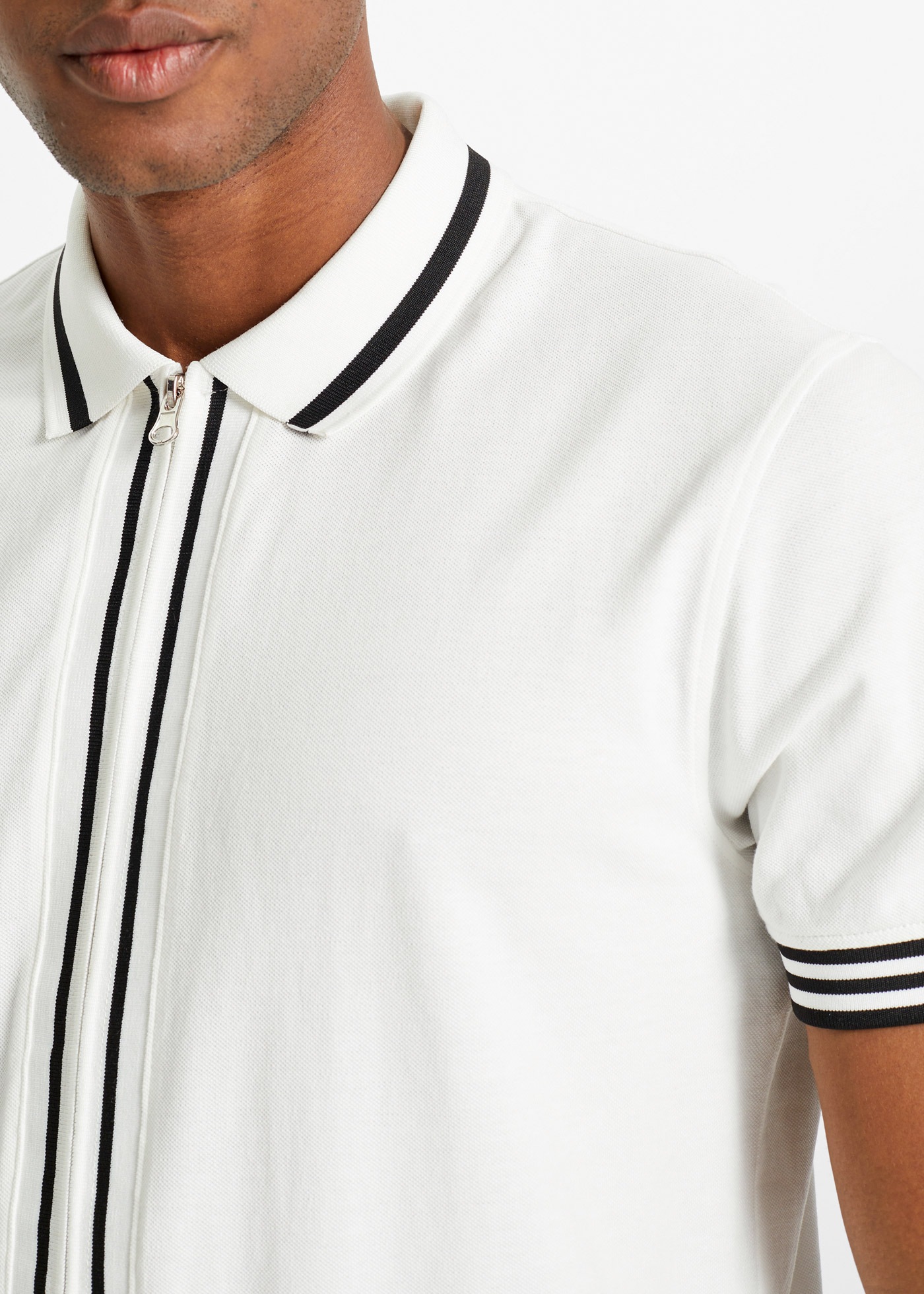 bonprix Poloshirt Kurzarm, mit Reißverschluss, aus reiner Baumwolle