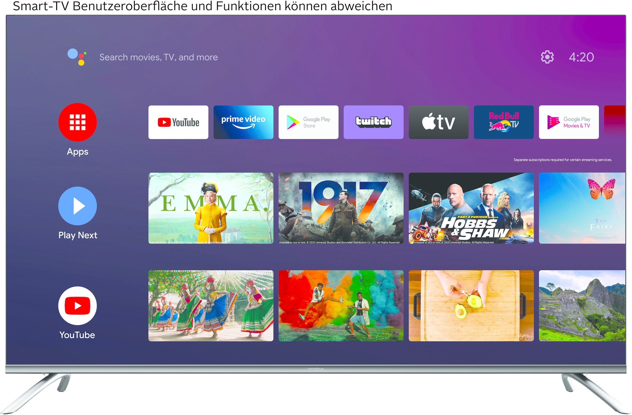 Strong LED-Fernseher, 125 cm/50 Zoll, 4K Ultra HD, Android TV-Smart-TV
