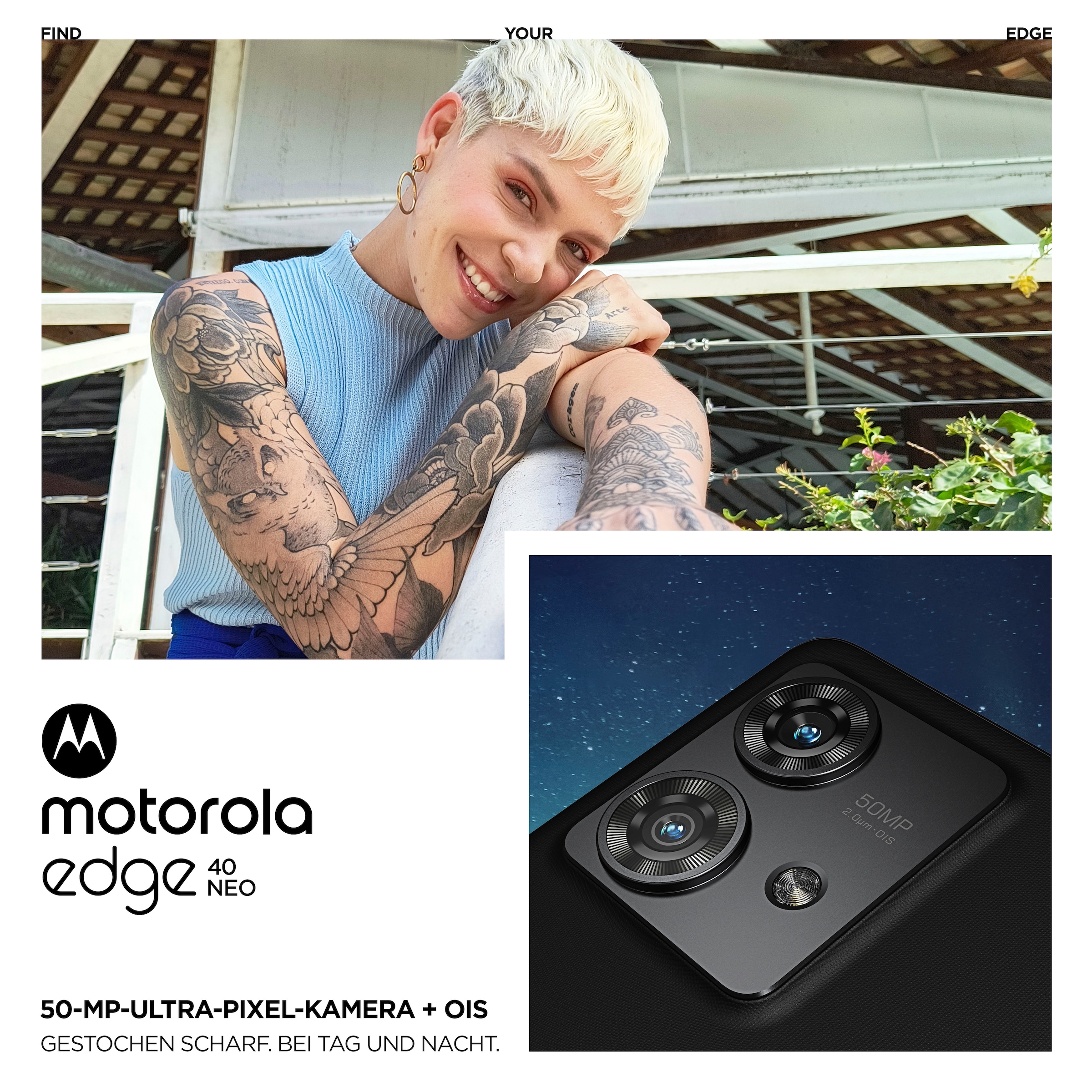 GB«, 256 256 Zoll, jetzt Motorola Beauty, MP Online neo, cm/6,55 Shop 50 Black Smartphone 16,64 Kamera 40 OTTO »edge Speicherplatz, im GB