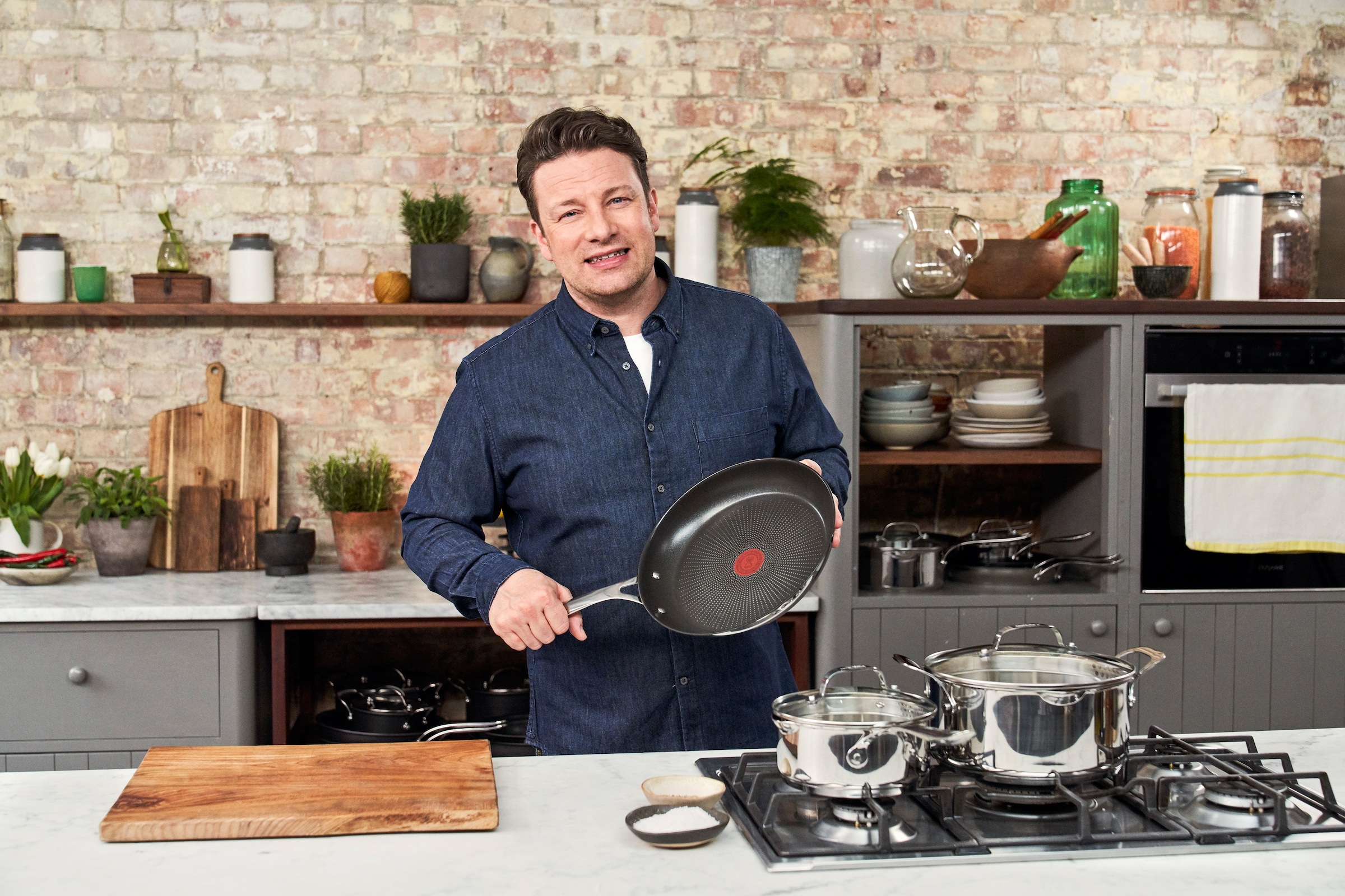Tefal Pfannen-Set »Jamie Oliver Cook\'s Direct«, Edelstahl, (2 tlg.), aus  Edelstahl, Antihaft, Thermo-Signal, alle Herdarten Induktion, Set bestellen  bei OTTO | Pfannensets