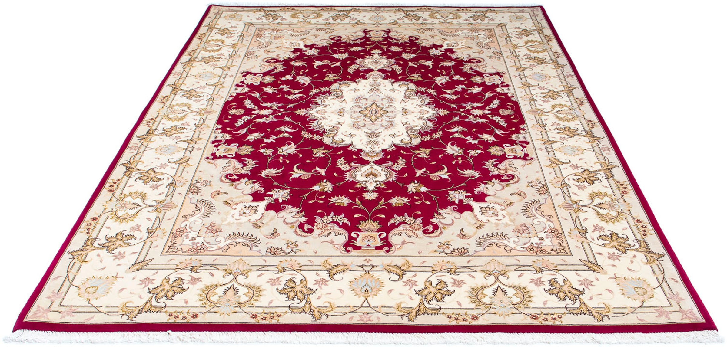 Orientteppich »Perser - Täbriz - Royal - 247 x 171 cm - rot«, rechteckig, 7 mm Höhe,...