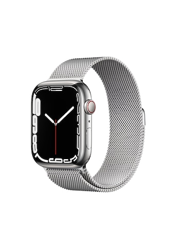Apple Smartwatch »Series 7, GPS + Cellular, Edelstahl-Gehäuse, 45mm«, (Watch OS 8) kaufen