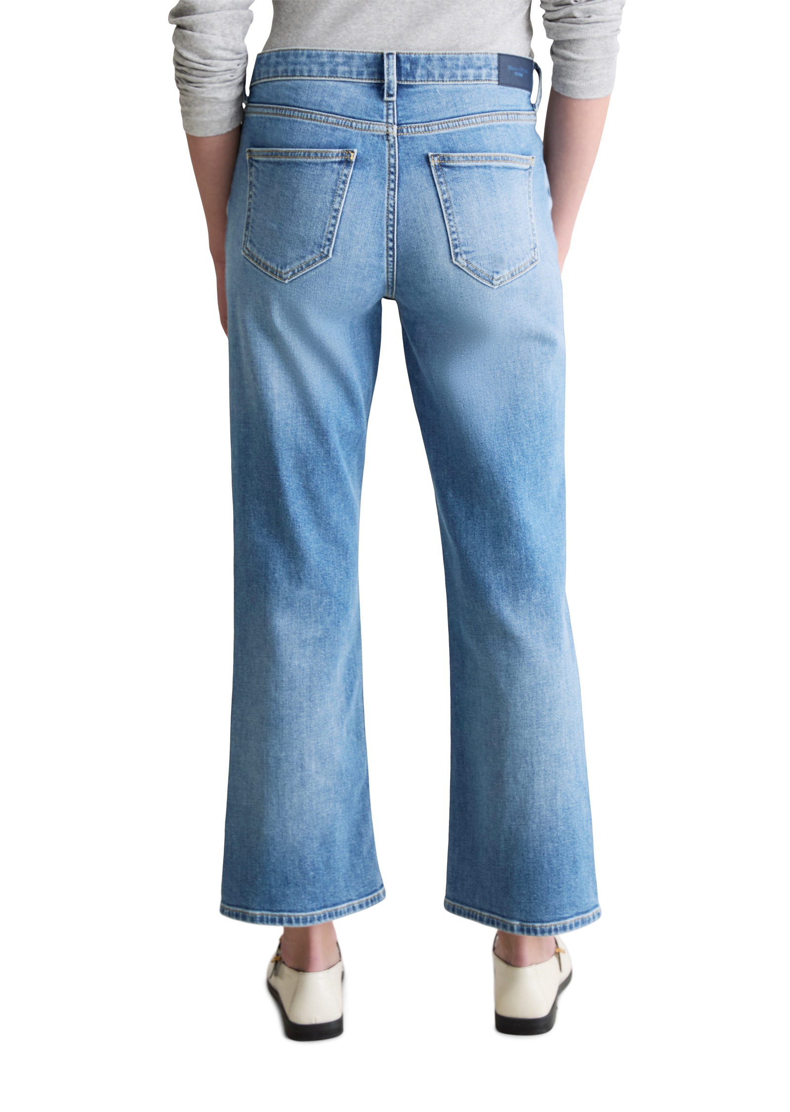 Marc O'Polo DENIM Bootcut-Jeans »Josina, aus Organic Cotton Stretch« hohe Leibhöhe, verkürzte Länge