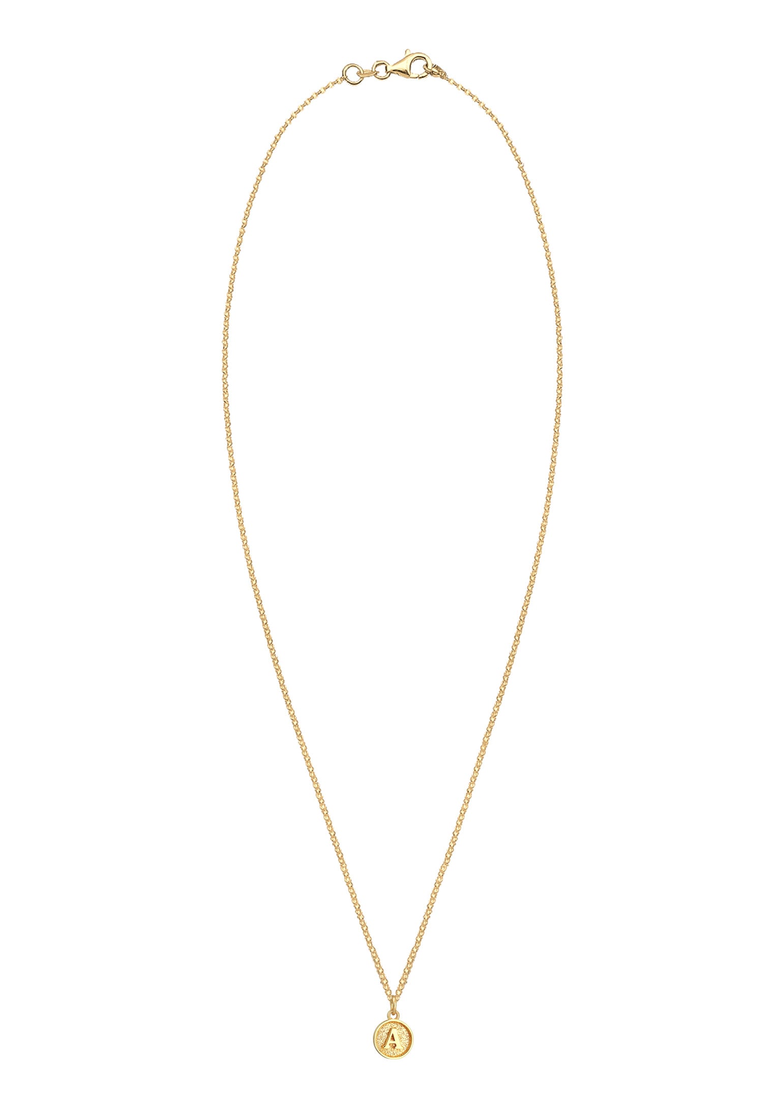 Elli Kette mit Anhänger »Halskette Plättchen Vintage Buchstabe A Initialen 925 Sterling Silber«