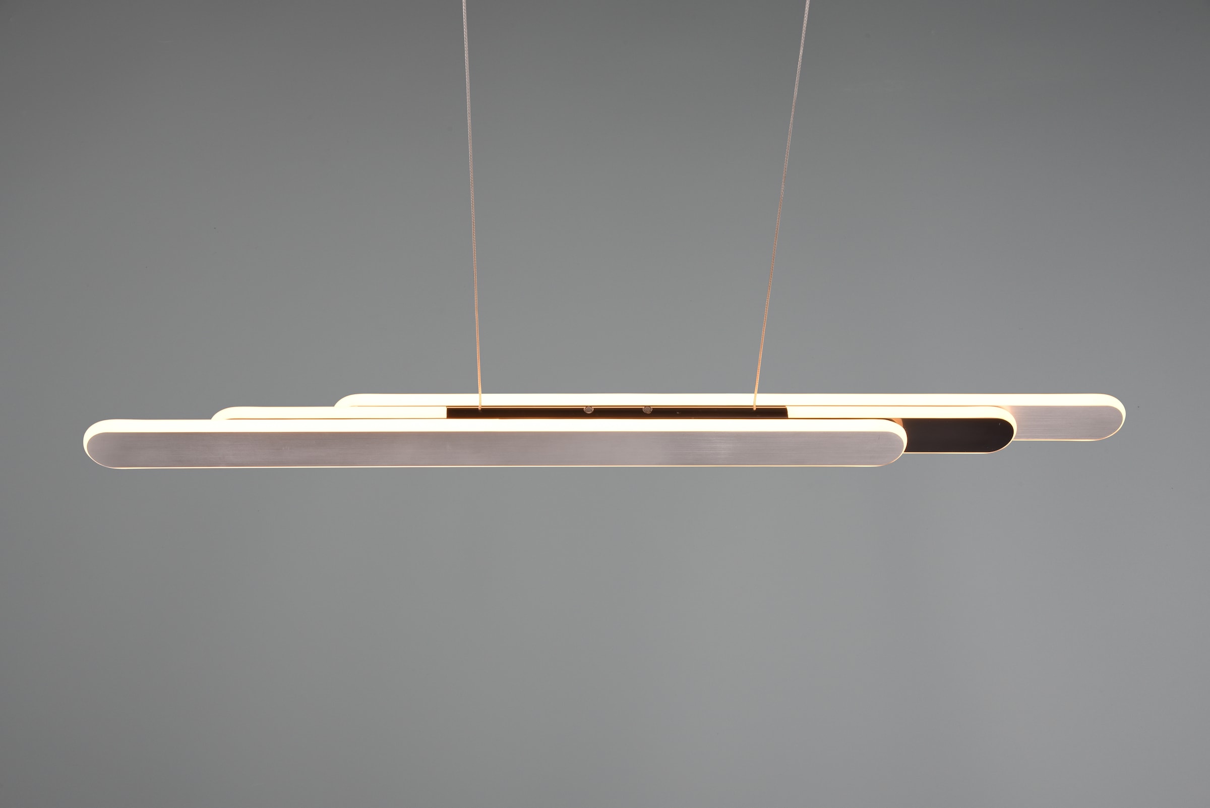 TRIO Leuchten LED Pendelleuchte »HELIOS, ausziehbare Hängelampe mit 3 LED Elementen 5800 Lumen CCT«, 1 flammig, Leuchtmittel LED-Board | LED fest integriert, 2700-6500K, Touch Dimmer 4 Stufen, höhenverstellbar up and down Licht