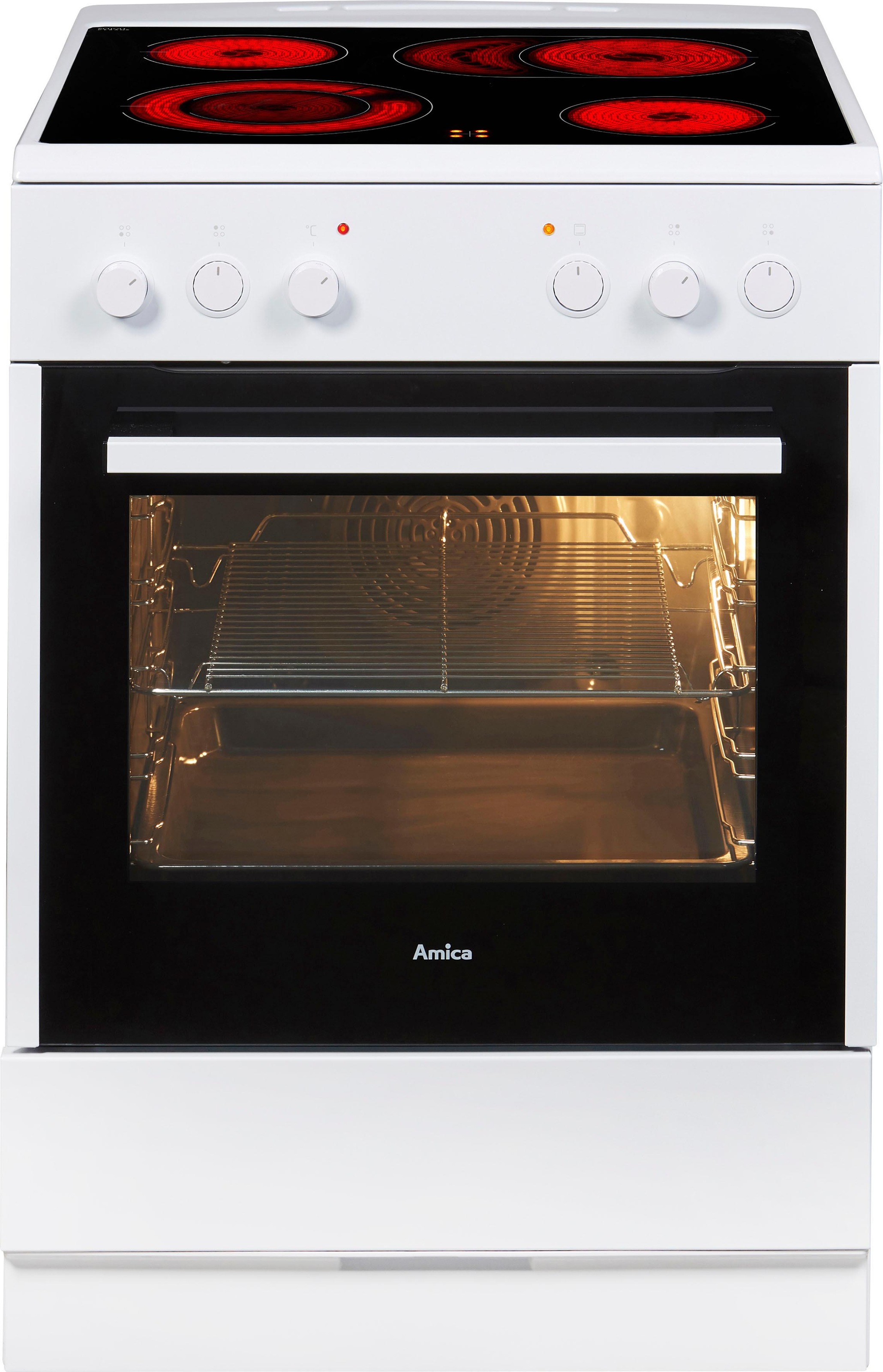 Amica Elektro-Standherd »SHC 914 111 W« Steam Clean RapidWarmUp-Funktion in weiß