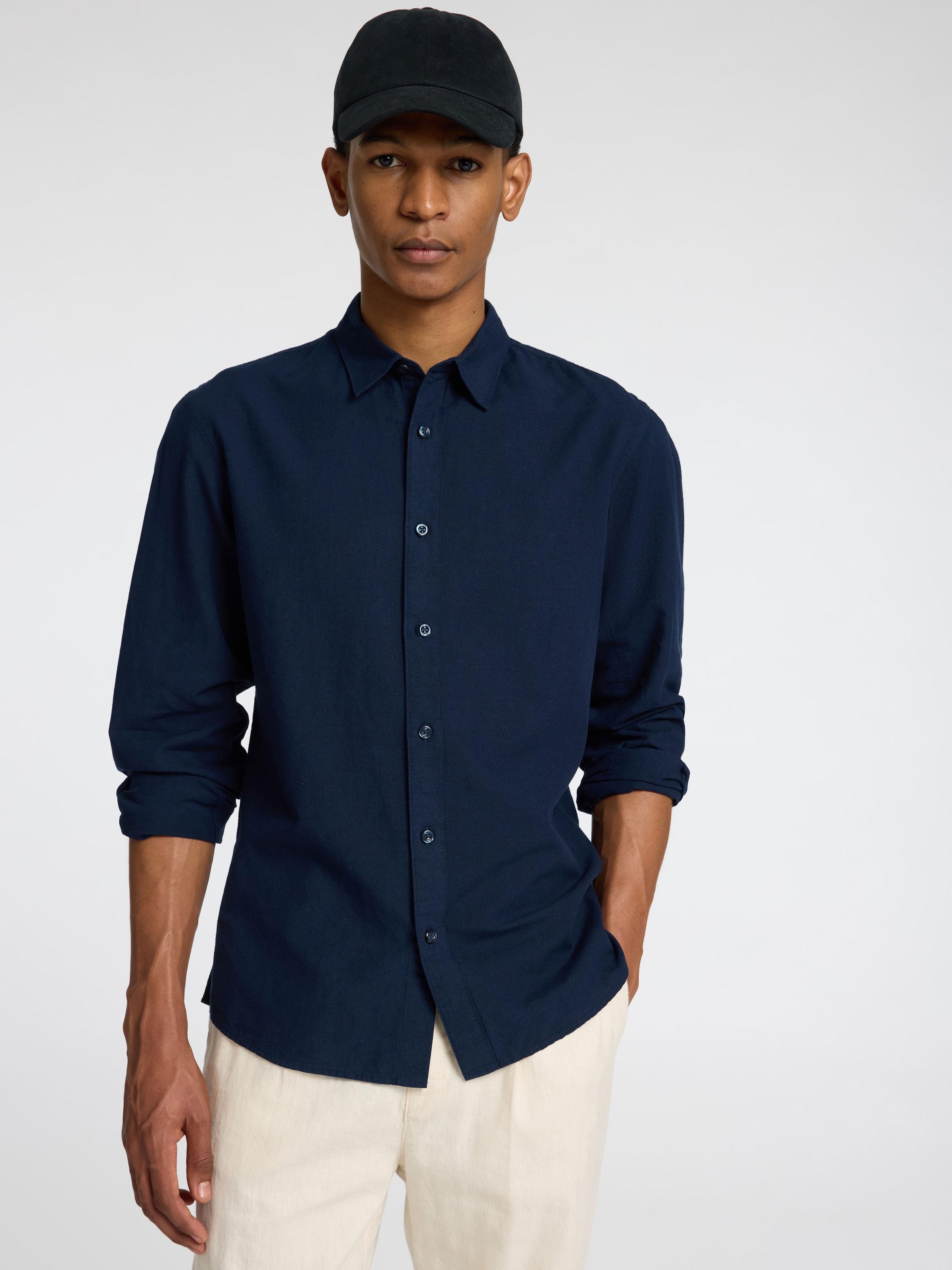 SELECTED HOMME Leinenhemd »NEW-LINEN SHIRT«, unifarben