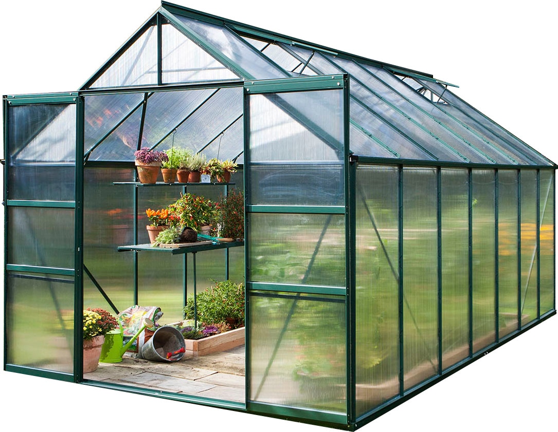 Vitavia Gewächshaus »Mars 11500« Alu-Profile in grün, Größe B/H/T: 257 cm x 231,8 cm x 445 cm