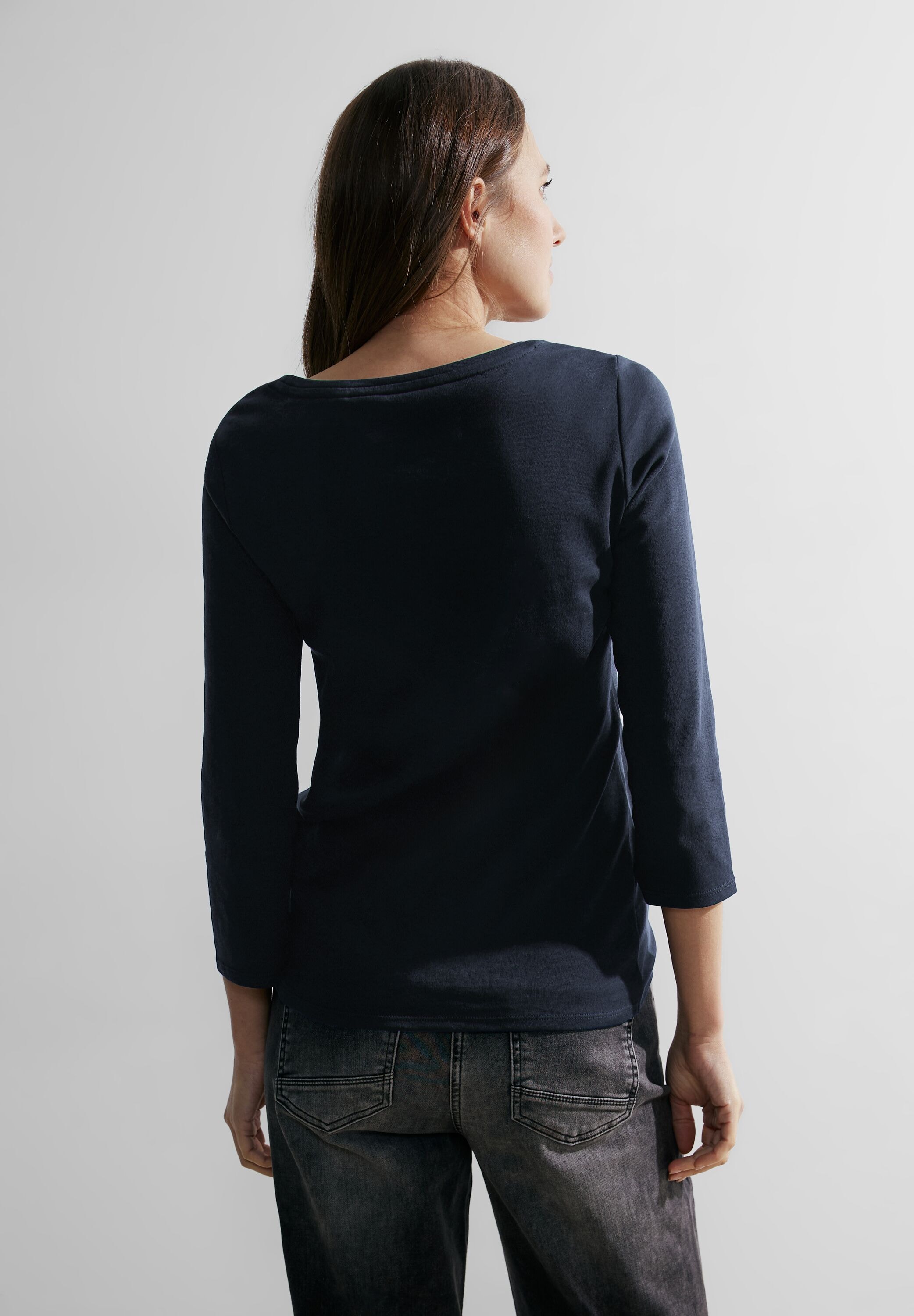 Cecil 3/4-Arm-Shirt »Basic Boatneck«, mit U-Boot-Ausschnitt