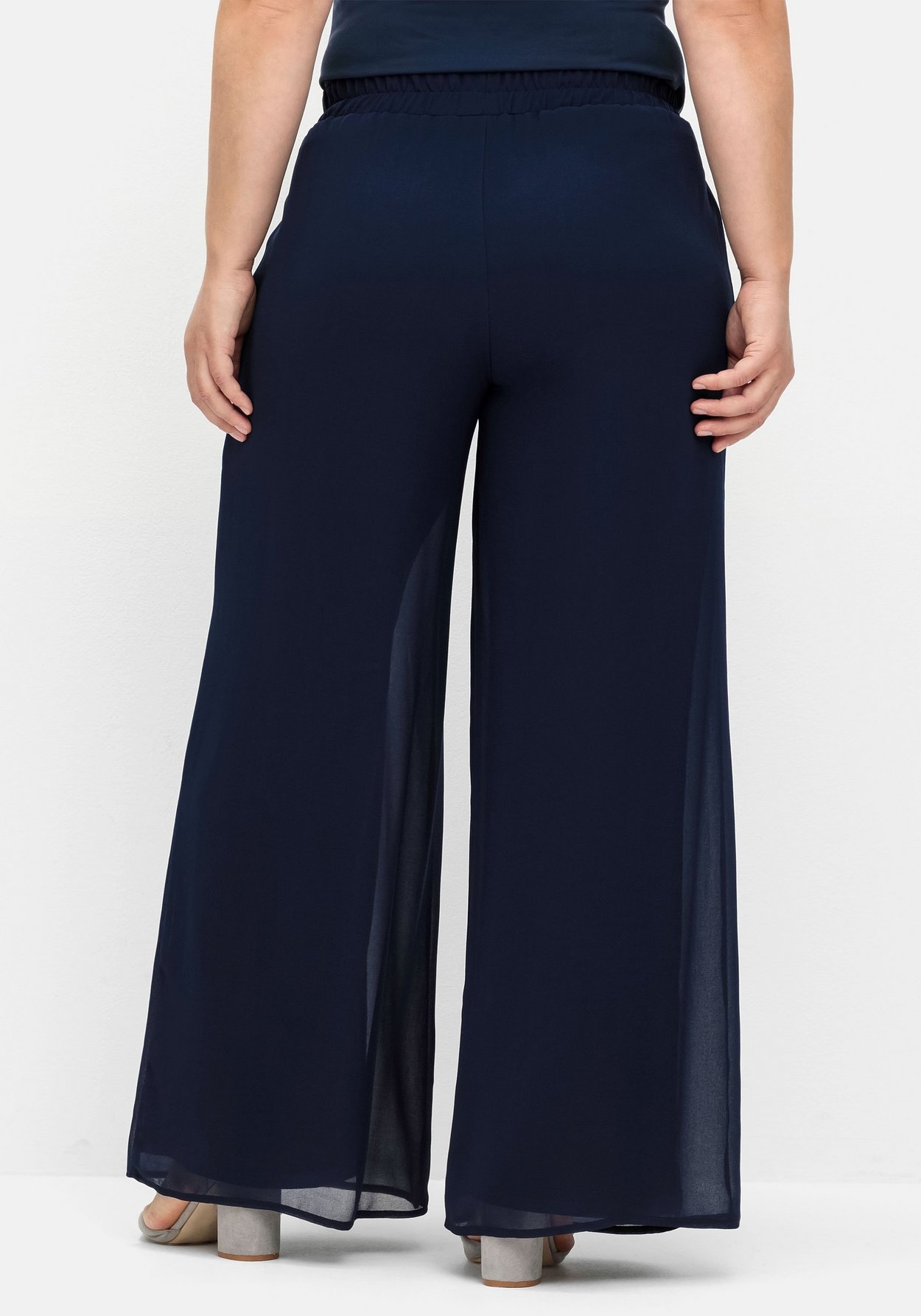 Sheego Schlupfhose »Hose mit Chiffon im Lagenlook, gefüttert«
