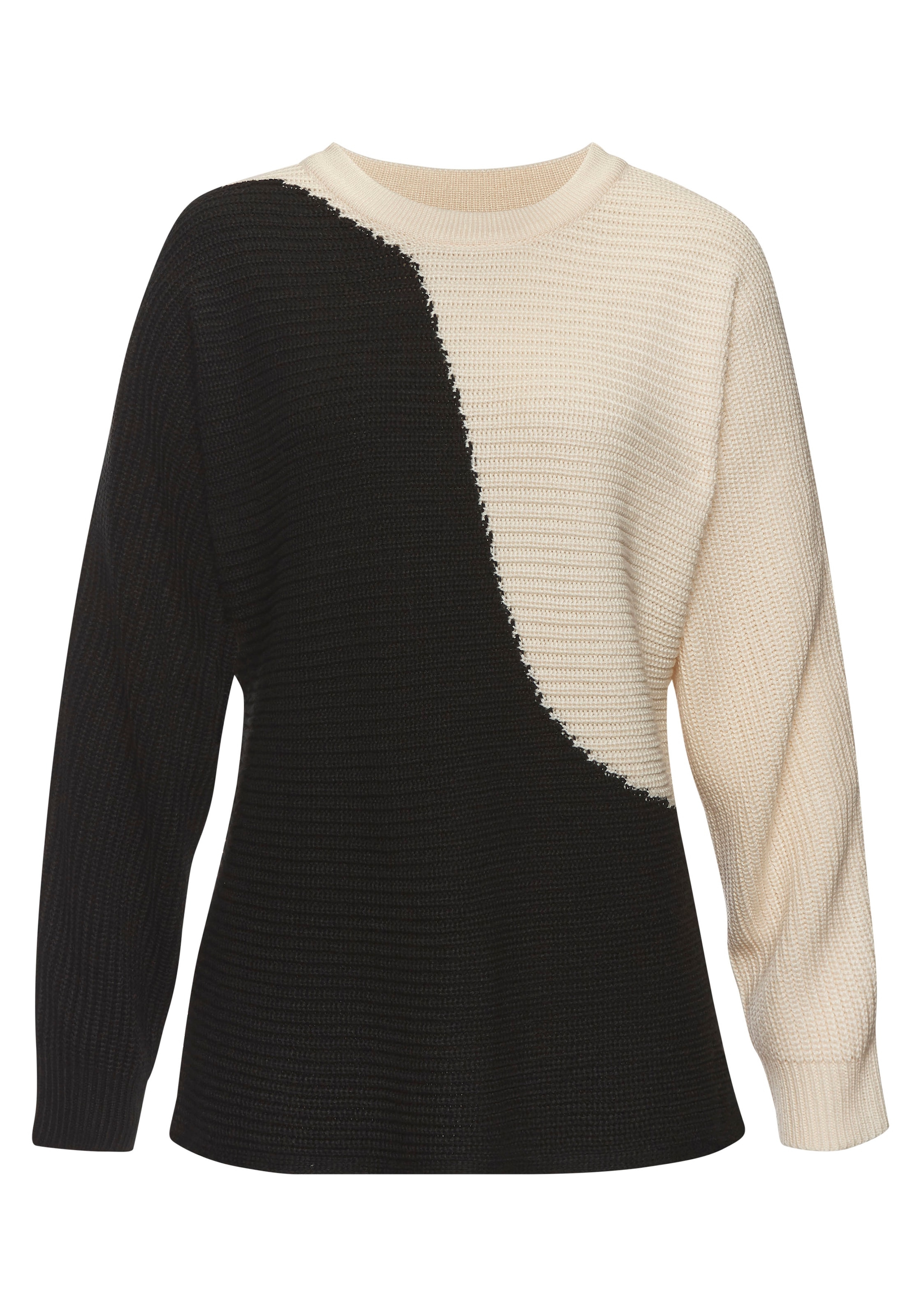 Vivance Strickpullover, in Colorblock-Optik, Rundhals