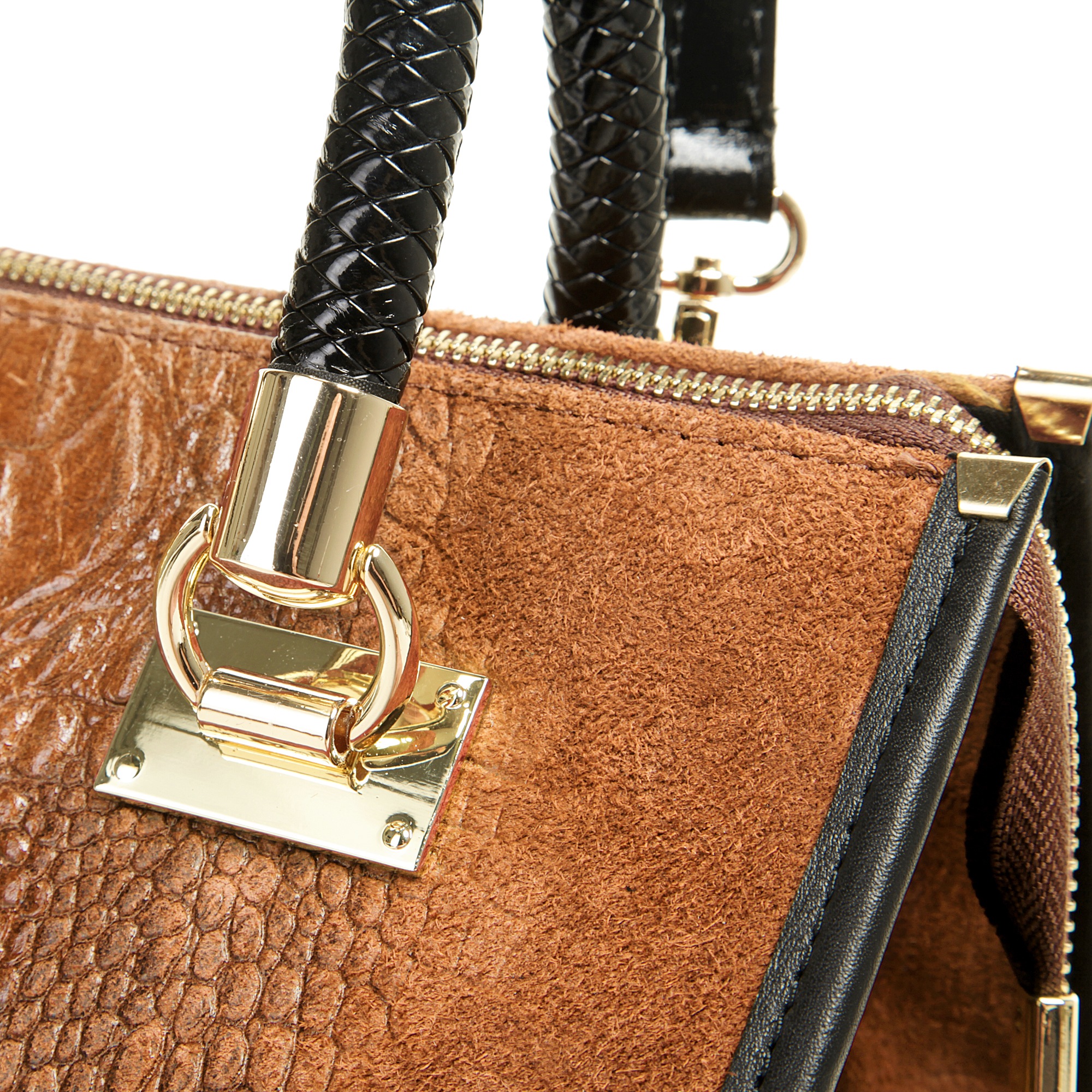Cluty Henkeltasche, echt Leder, Made in Italy