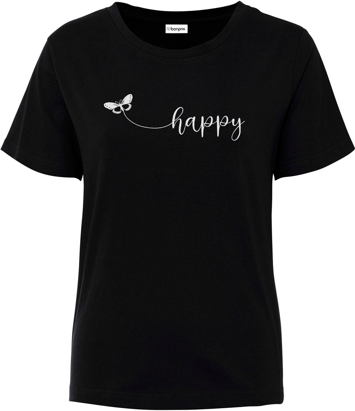 bonprix T-Shirt »T-Shirt aus reiner Baumwolle« bequeme Passform, Kurzarm, mit Rundhalsausschnitt