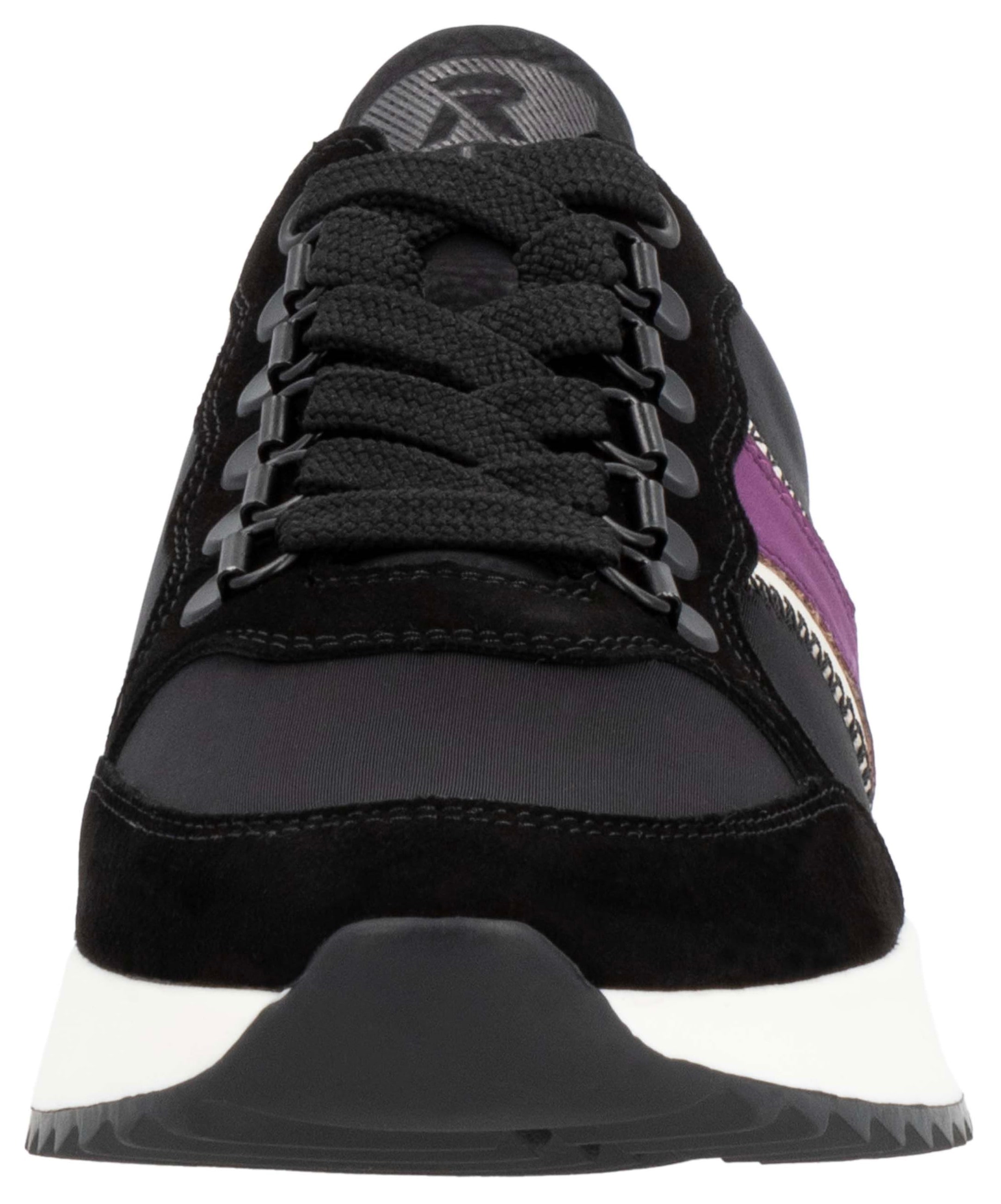 Rieker EVOLUTION Sneaker, Freizeitschuh, Halbschuh, Schnürschuh mit modischen Kontrastbesätzen