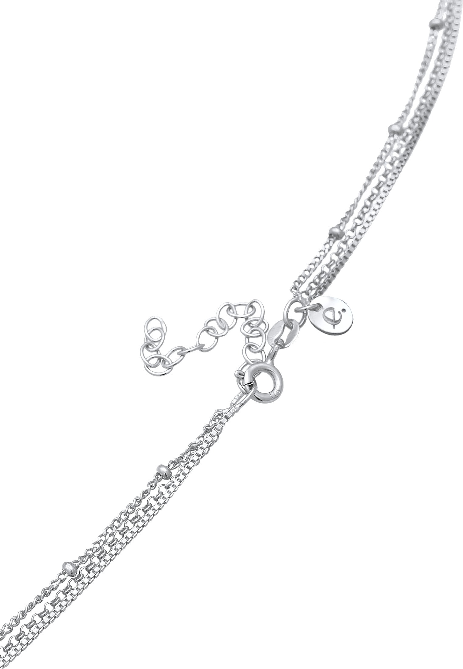 Elli Premium Silberkette »Halskette Layer Labradorit Plättchen Anhänger 925 Silber«