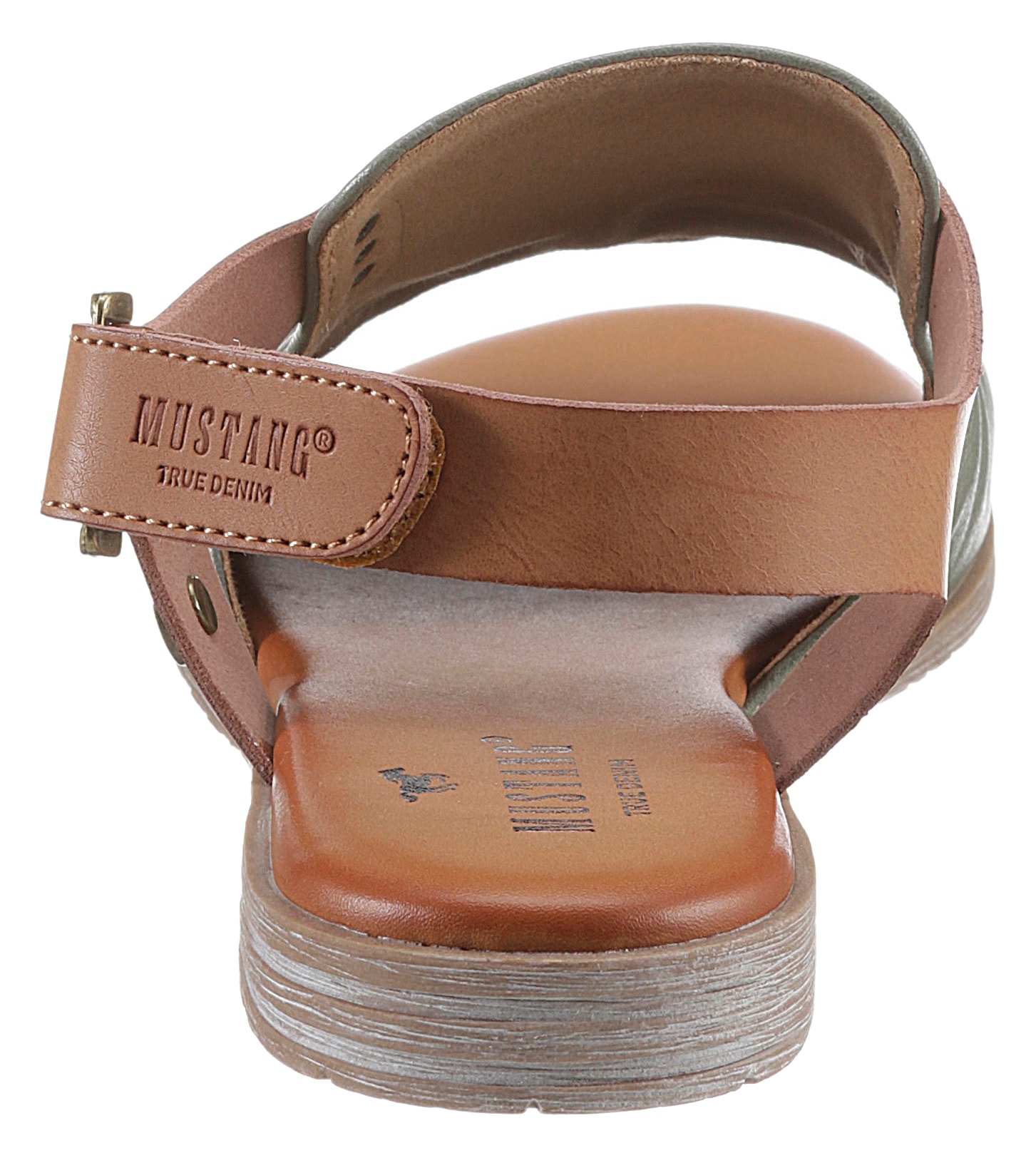 Mustang Shoes Riemchensandale, Sommerschuh, Sandalette, Blockabsatz, mit Klettverschluss