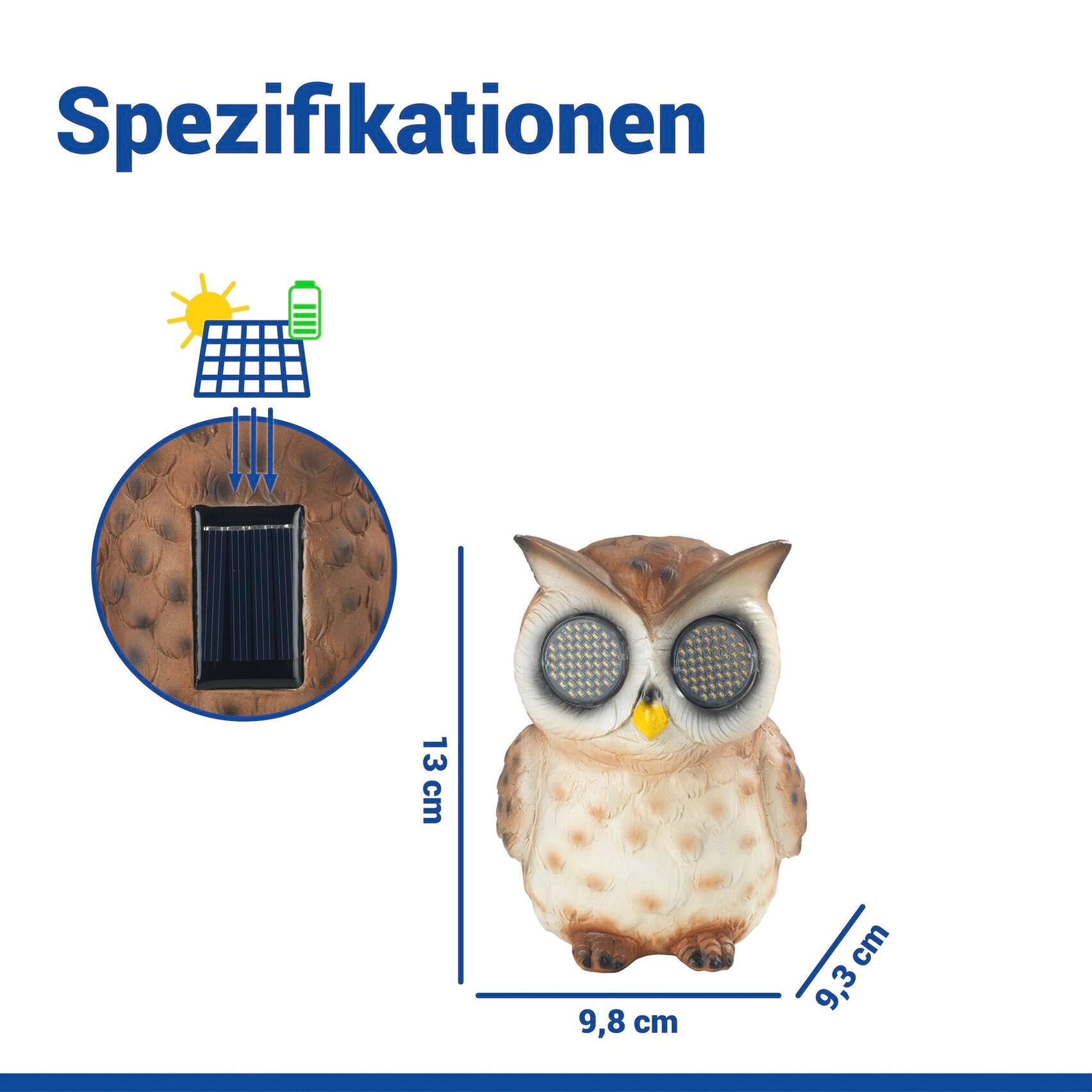 Maximex LED Dekofigur »Modell Blinky Eyes Eule« Warmweiß solarbetriebene Gartenfigur mit leuchtenden Augen, für Garten & Balkon