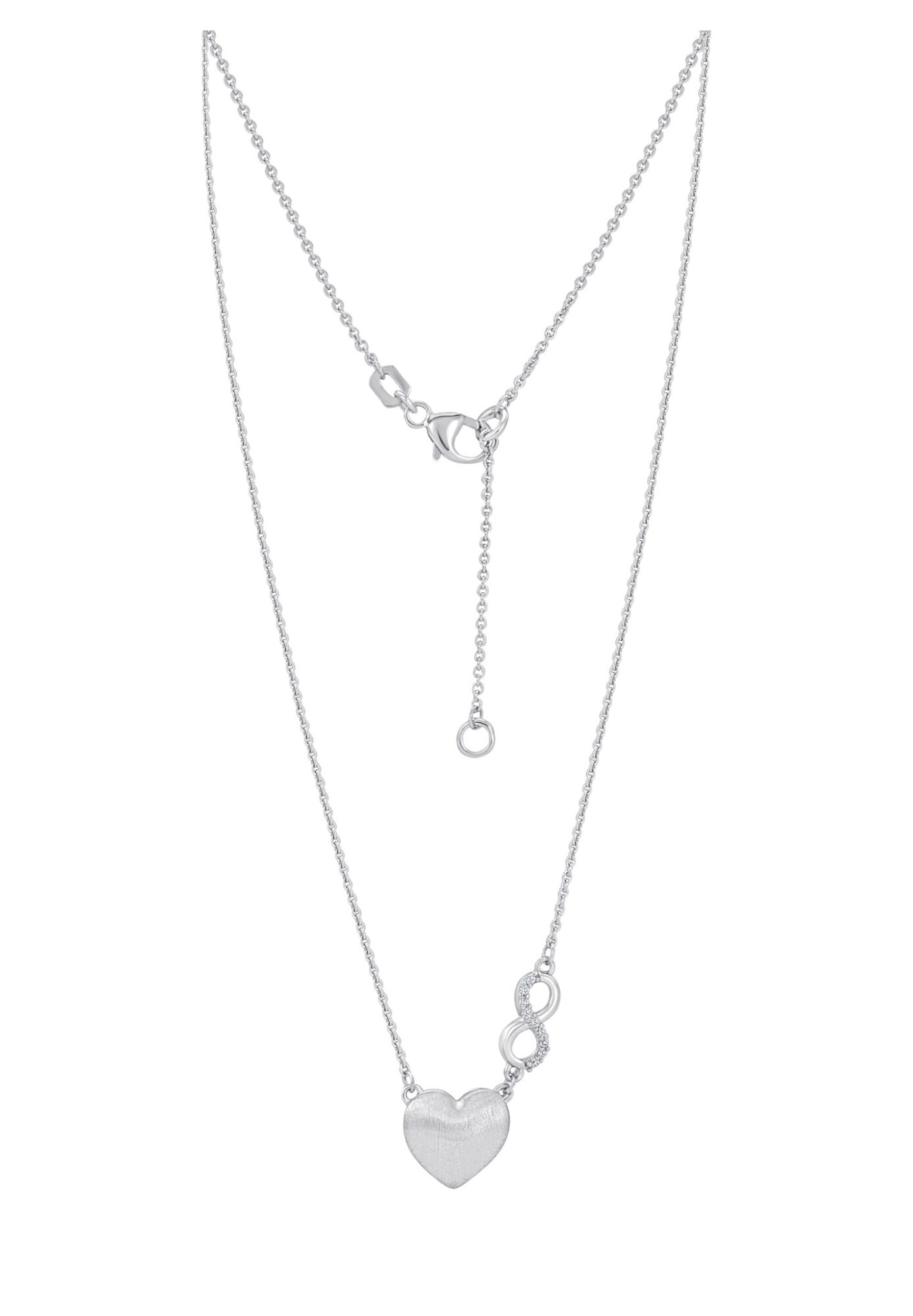 ONE ELEMENT Silberkette »Zirkonia Herz Halskette aus 925 Silber  45 cm«