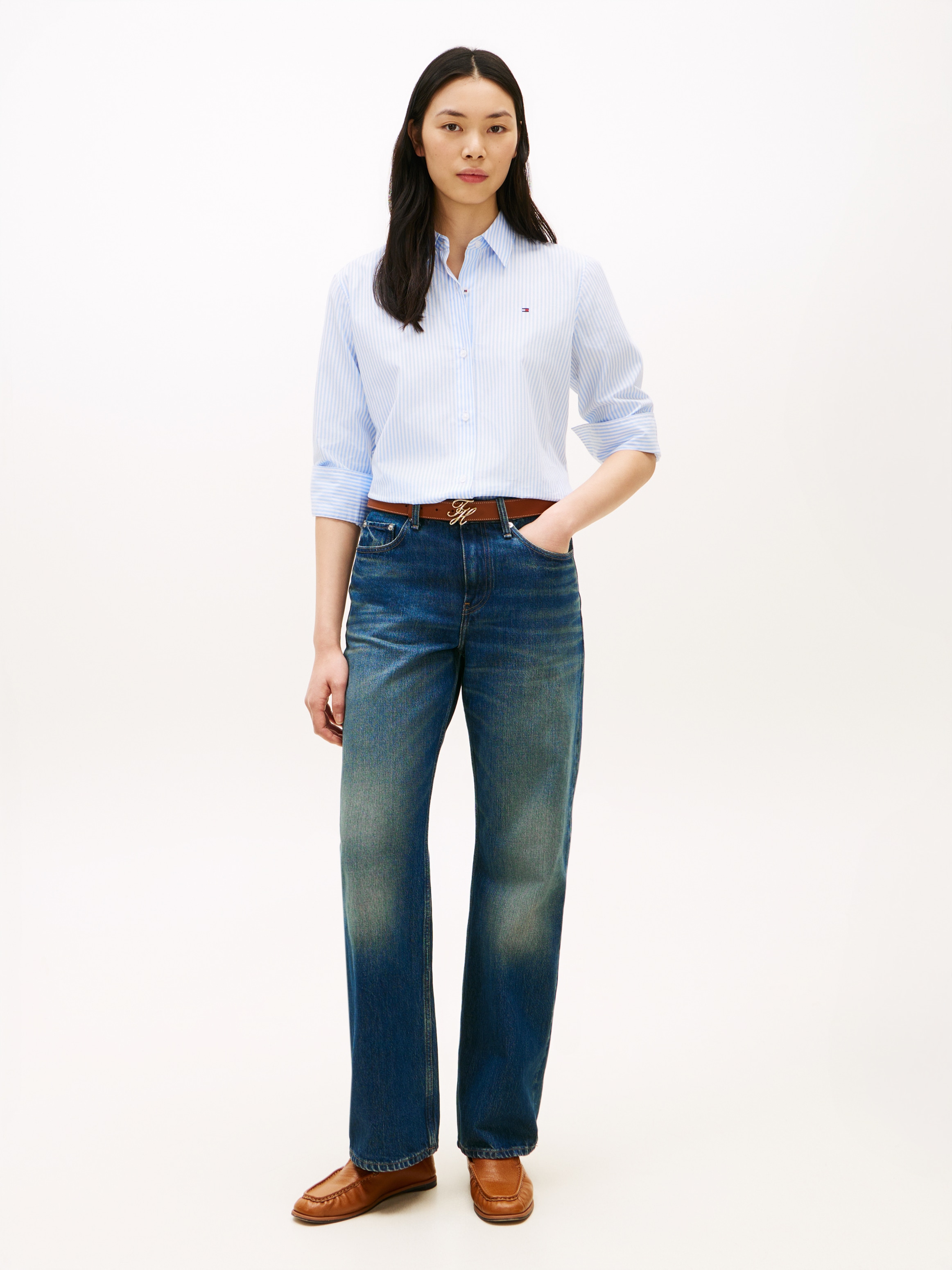 Tommy Hilfiger Loose-fit-Jeans »DNM NATE LOOSE STRAIGHT RW« High Rise, Baumwoll-Denim