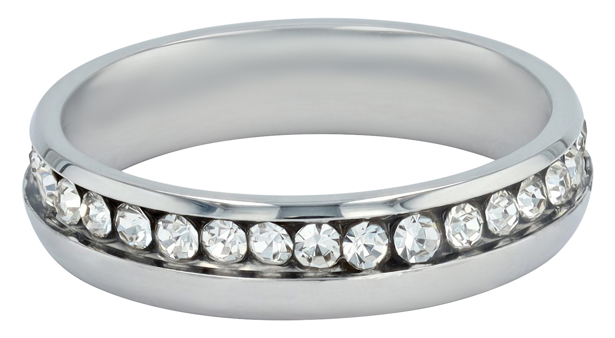 Adelia´s Fingerring »Edelstahl Ring Partnerring mit funkelnden Similisteinen Ringweite 56«