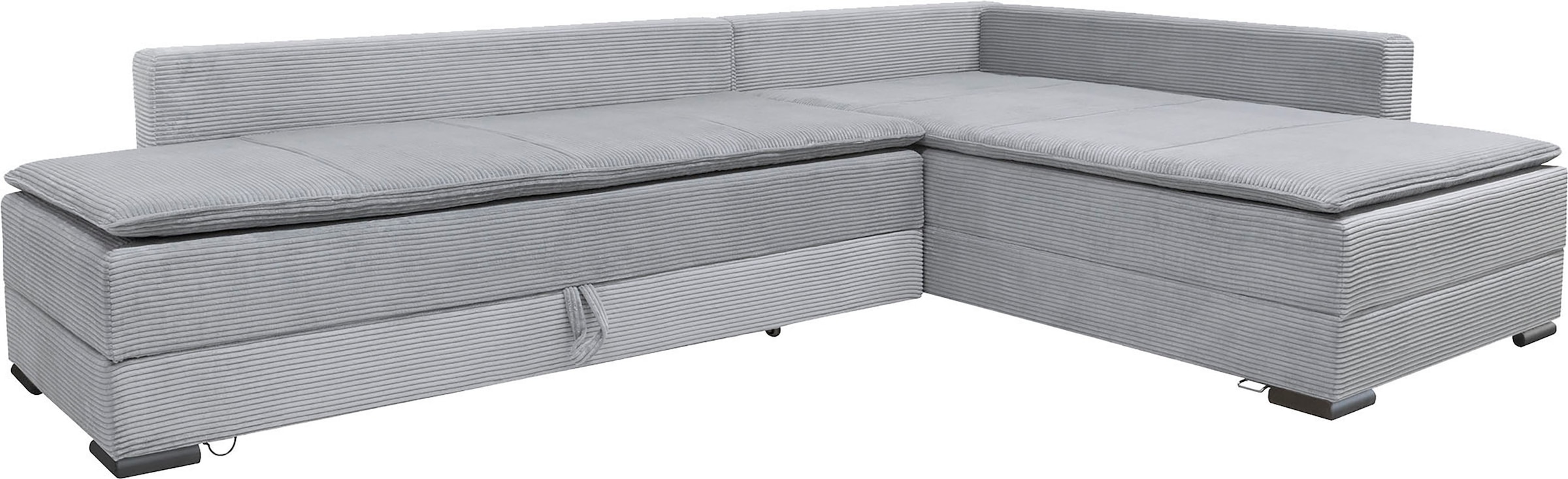 Home affaire Ecksofa »Night & Day L-Form, B: 321 cm, mit Dauer-Schlaffunktion 180x200 cm« Schlaffunktion, Bettkasten, Topper & 3 Zierkissen, Boxspringbett Cord