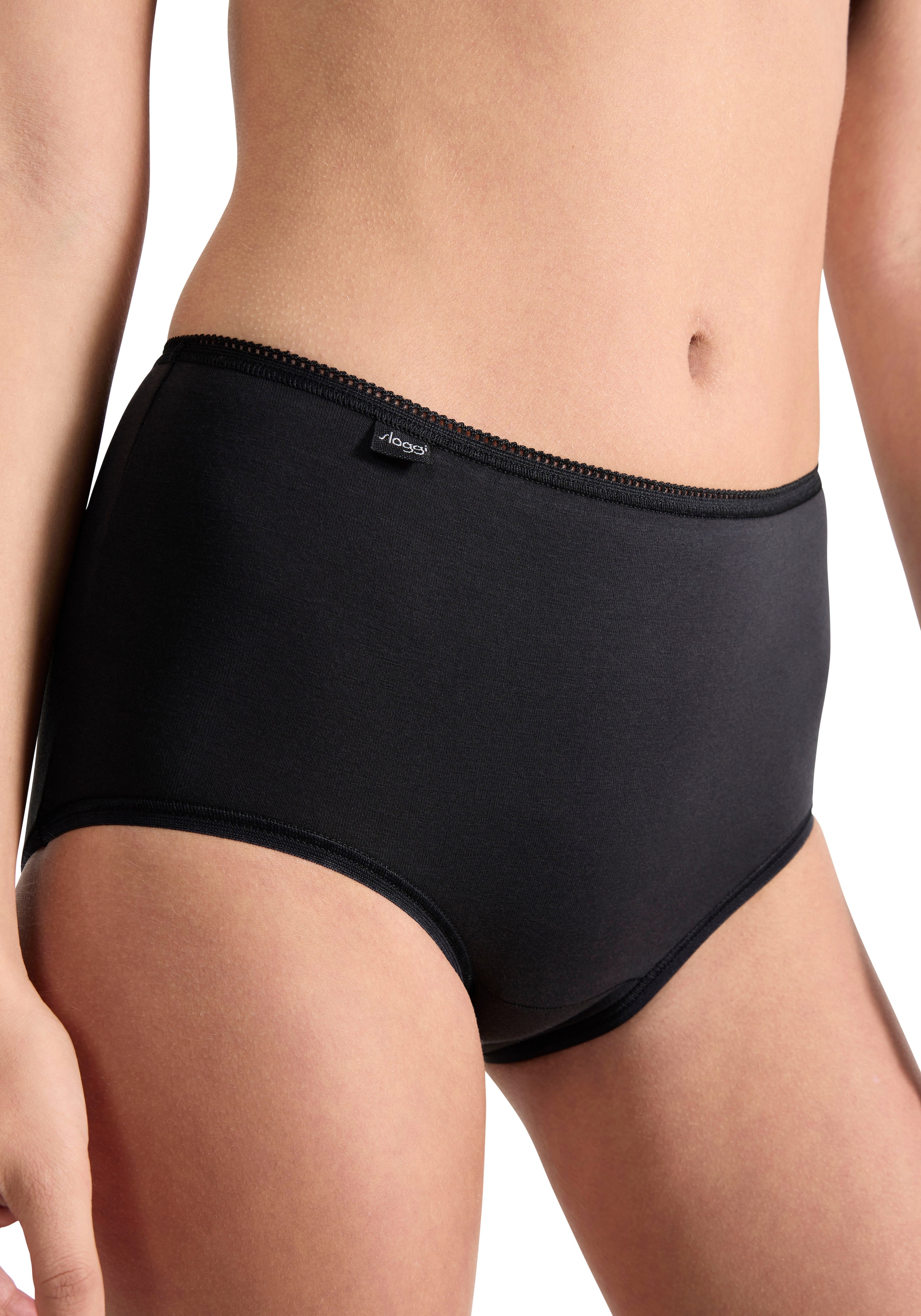 sloggi Midislip »24/7 Cotton« 3er Pack,  Spitze, blickdicht, weiche Baumwollmischung, elastisch