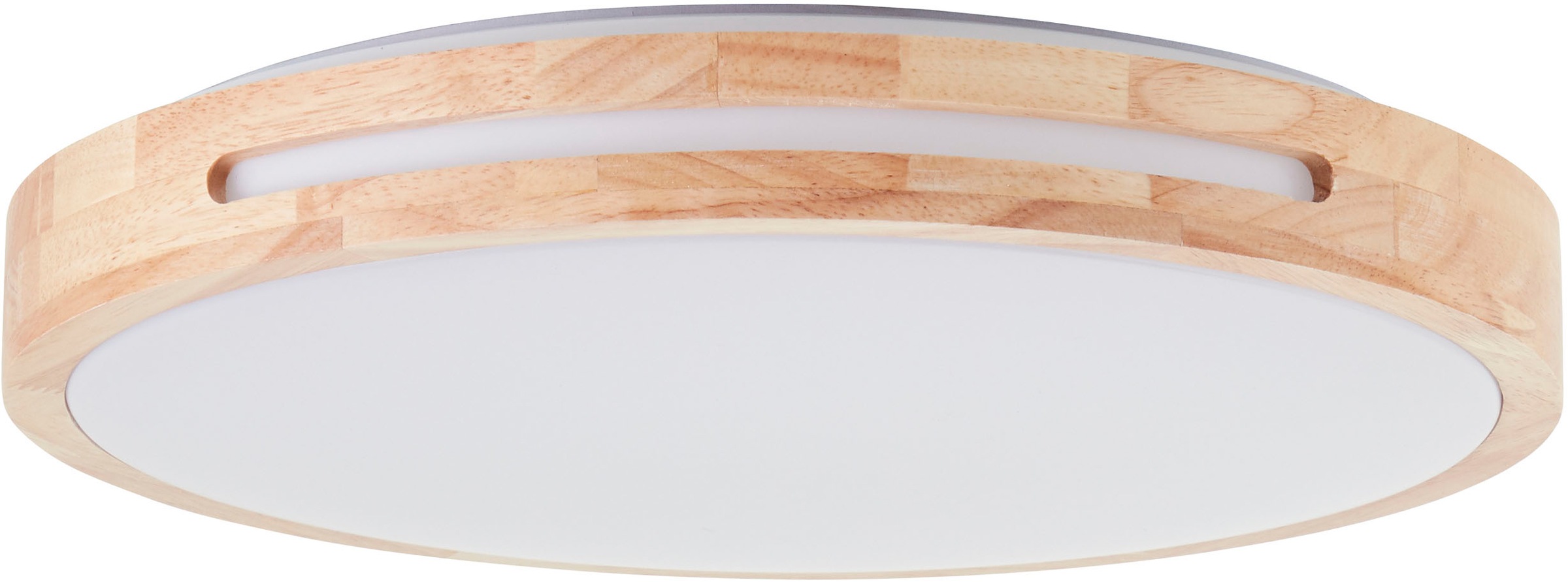 Brilliant LED Deckenleuchte »Woodbury«, 1 flammig, Mit Holzrahmen, Ø 39 cm, 2100 lm, 2700 K, Holz/Kunststoff