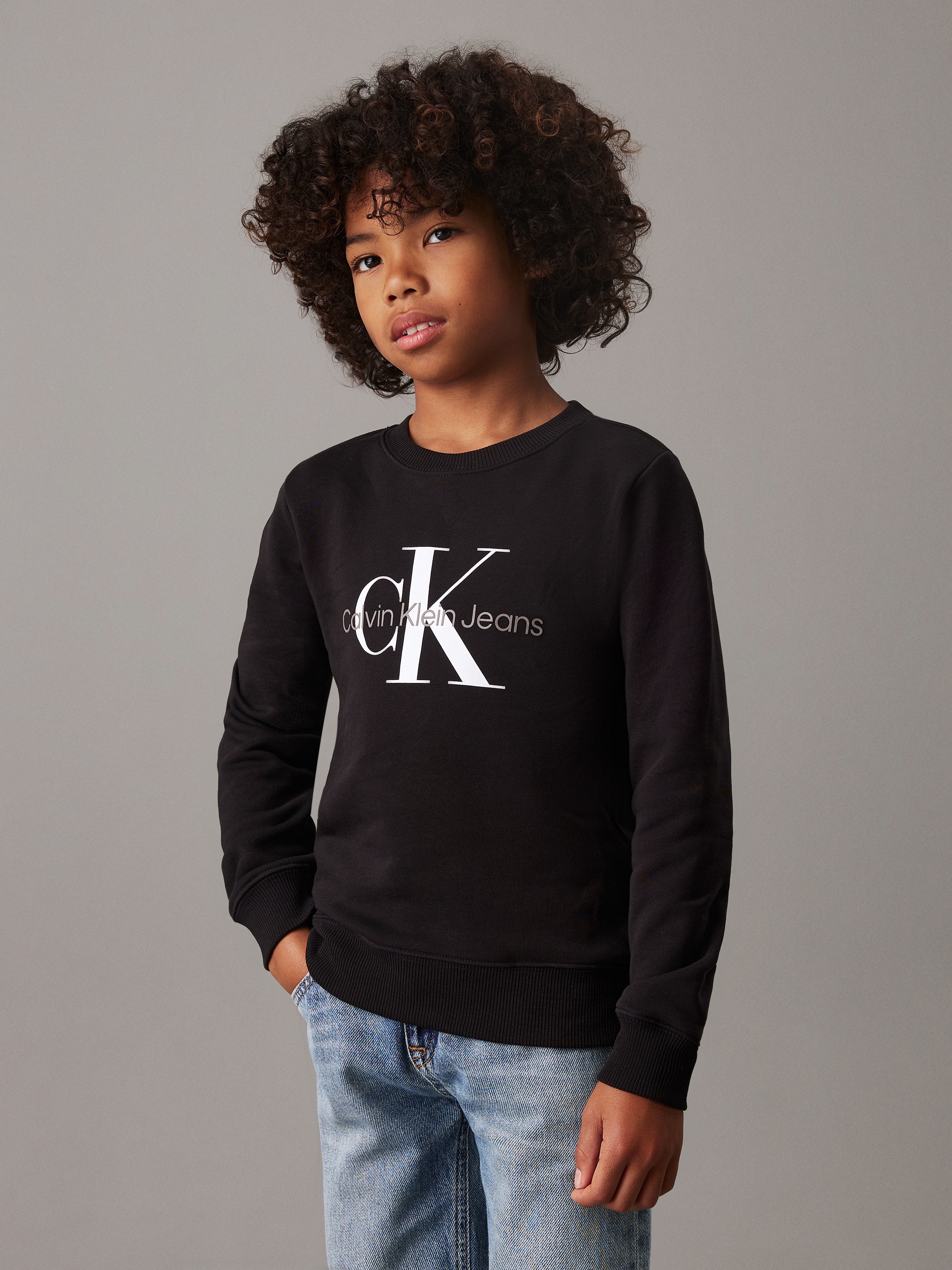 Calvin Klein Jeans Sweatshirt »CK Monogram Terry Cn«, für Kinder bis 16 Jahre und mit Logodruck