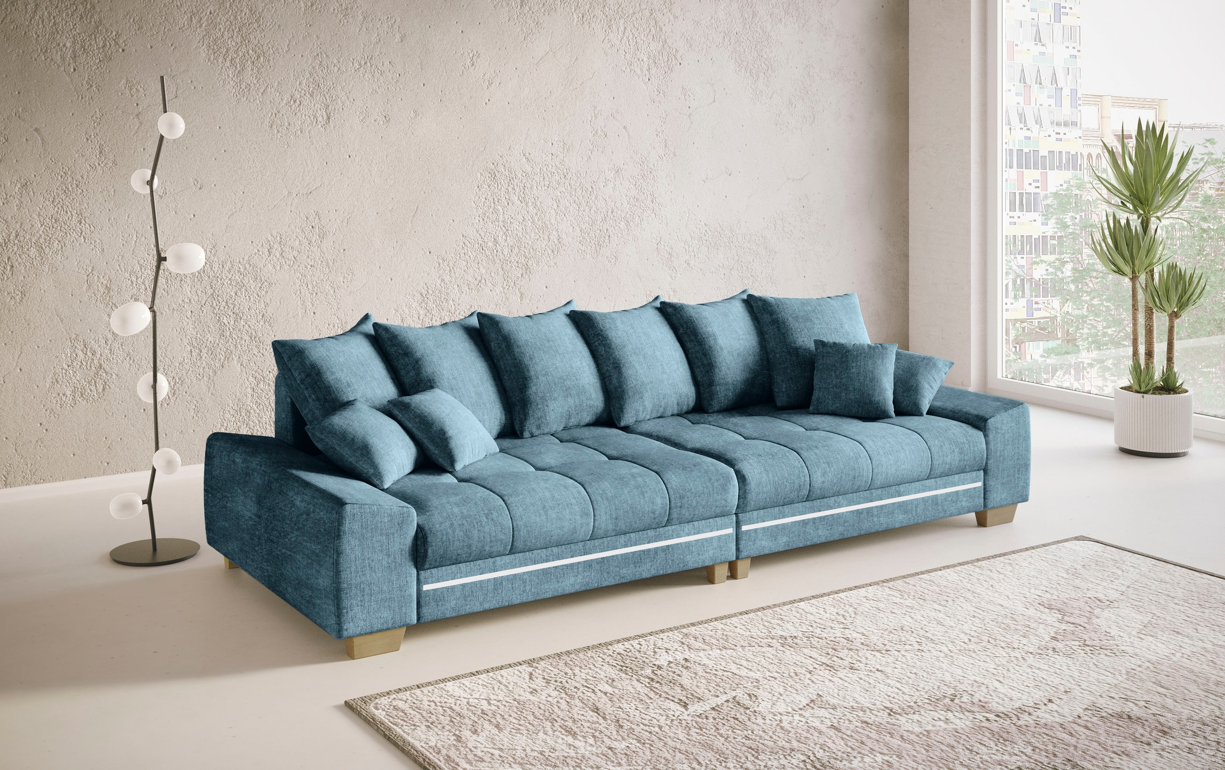 Mr. Couch Big-Sofa »Nikita II«, mit RGB-LED Beleuchtung, Kaltschaumpolsterung bis 140 kg belastbar