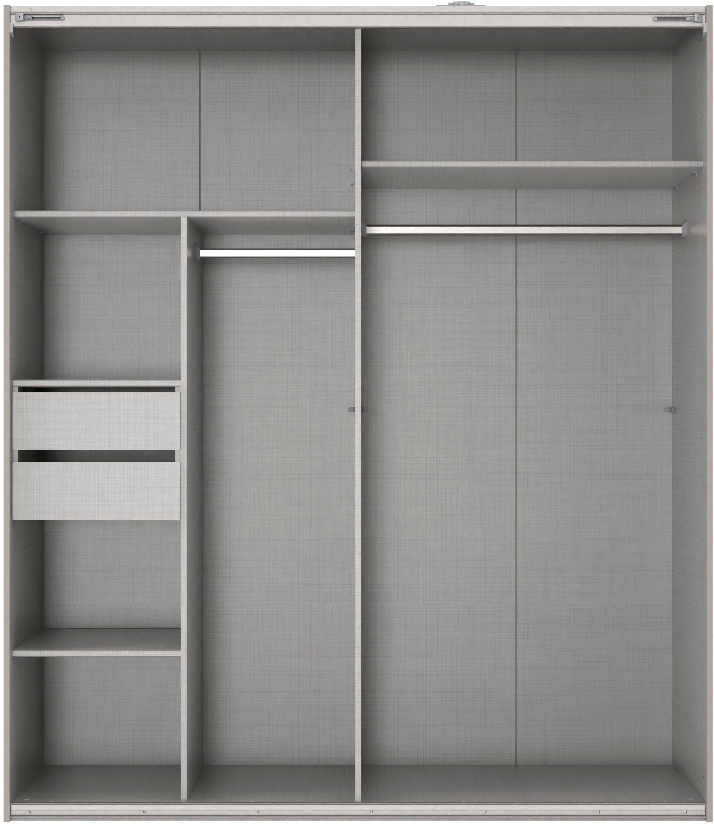 Wimex Kleiderschrank »Mugano, Made in Germany, Lieferung bis in Deine Etage und Stellort«, (wähle Deine Ausstattung: Basic oder Premium!), 3 Schwebetüren, große Größen, mit oder ohne Spiegel, Metallgriffe