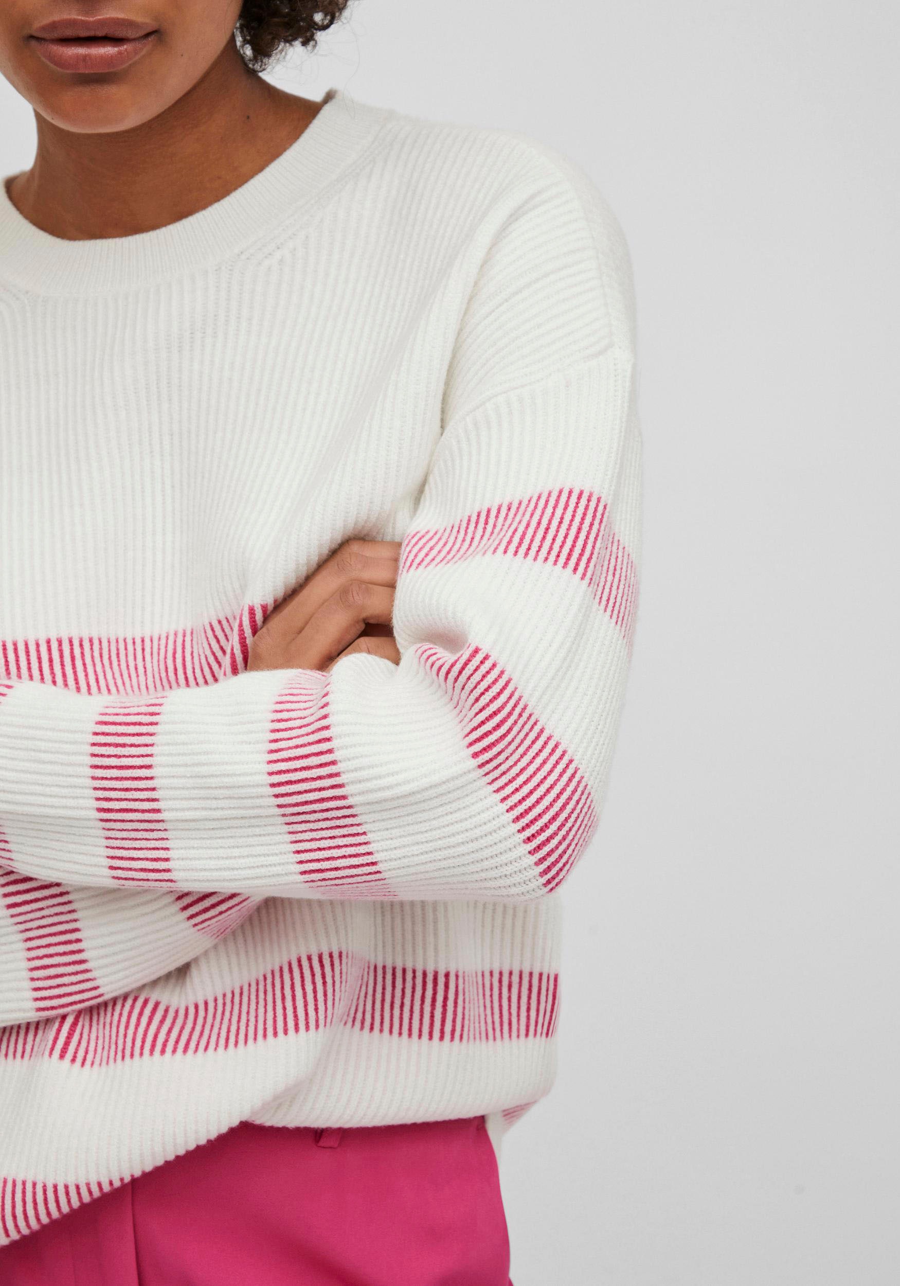 Vila Rundhalspullover »VIRIL STRIPE L/S KNIT TOP - NOOS«