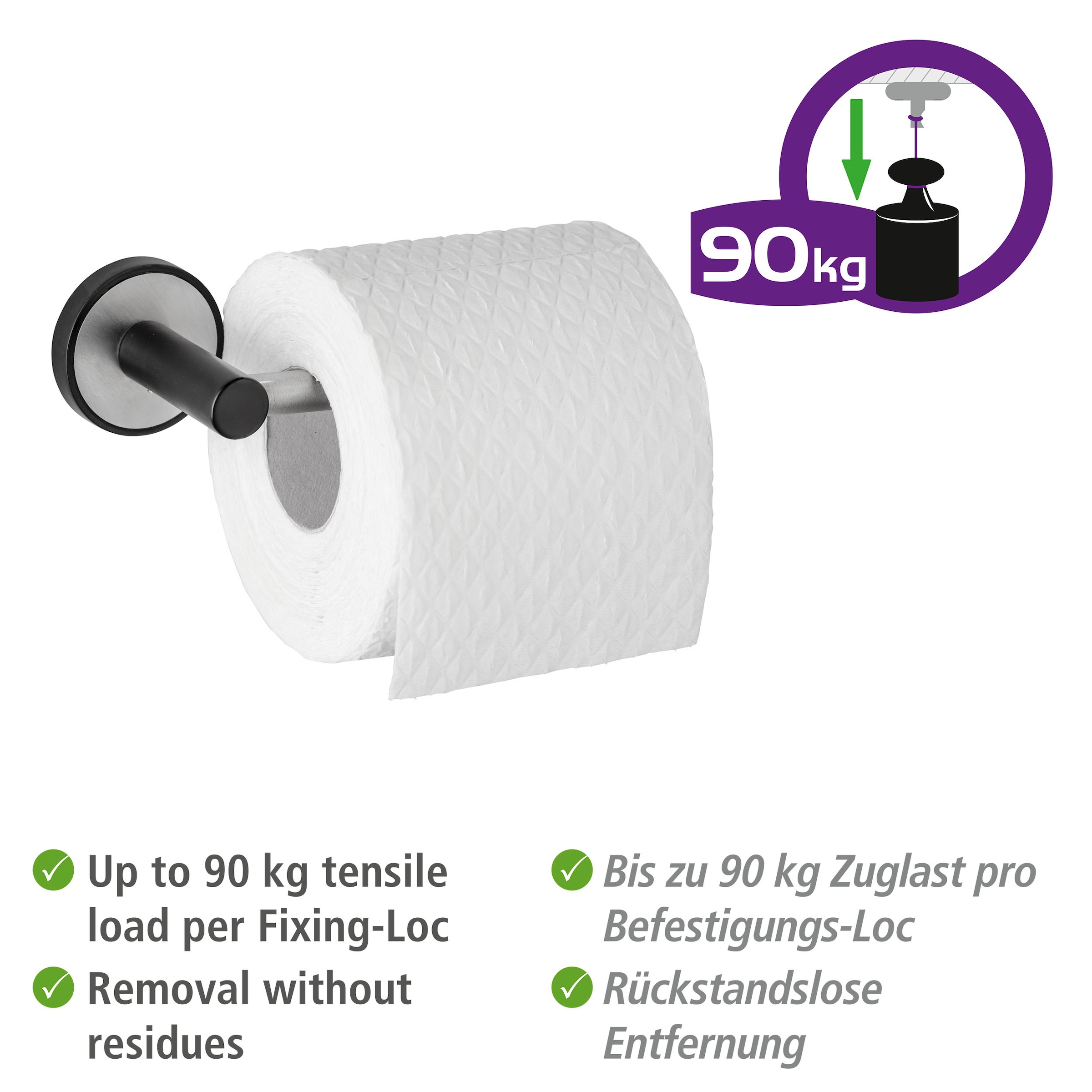 WENKO Toilettenpapierhalter »UV-Loc® Udine«, Befestigen ohne Bohren
