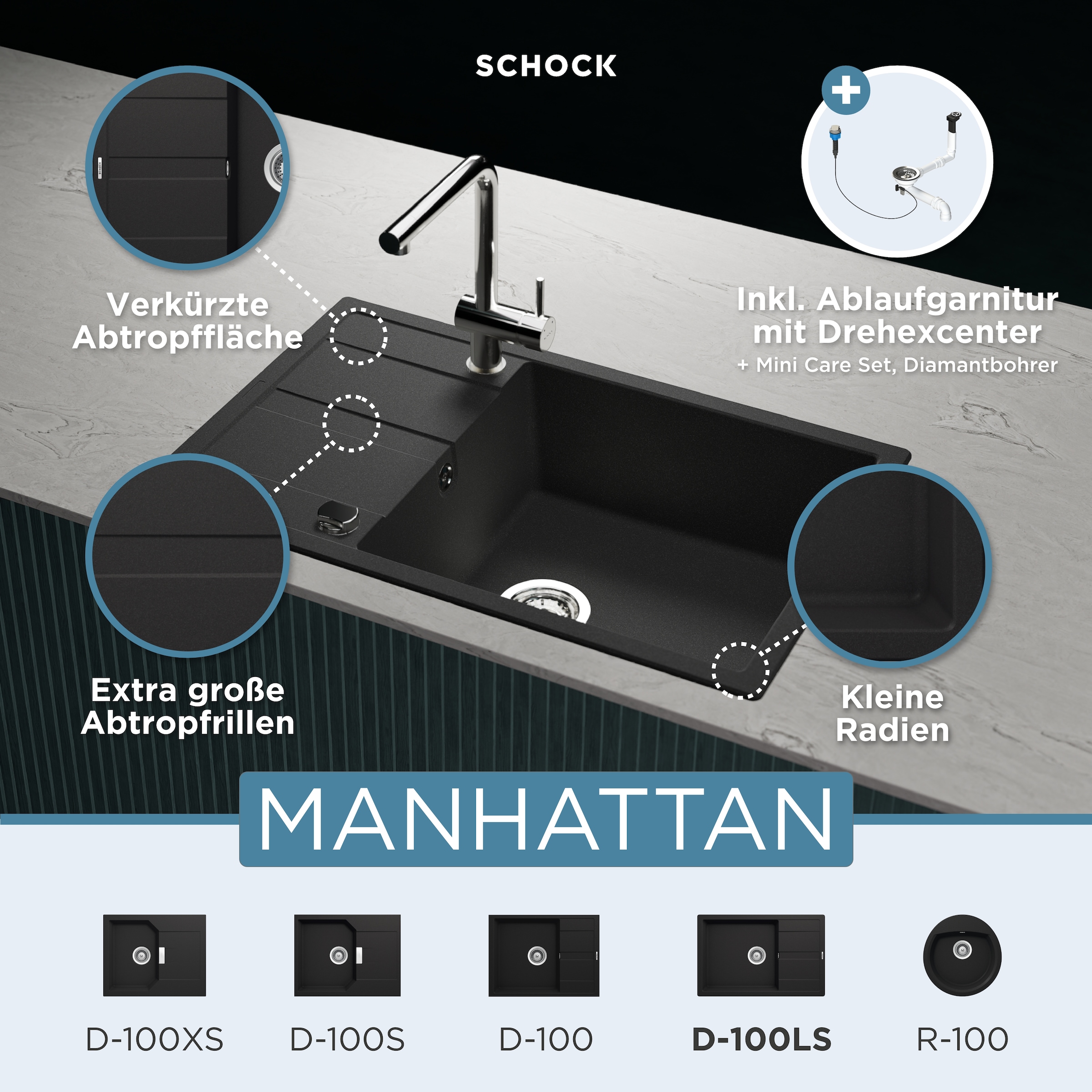 Schock Granitspüle »Manhattan D-100LS«