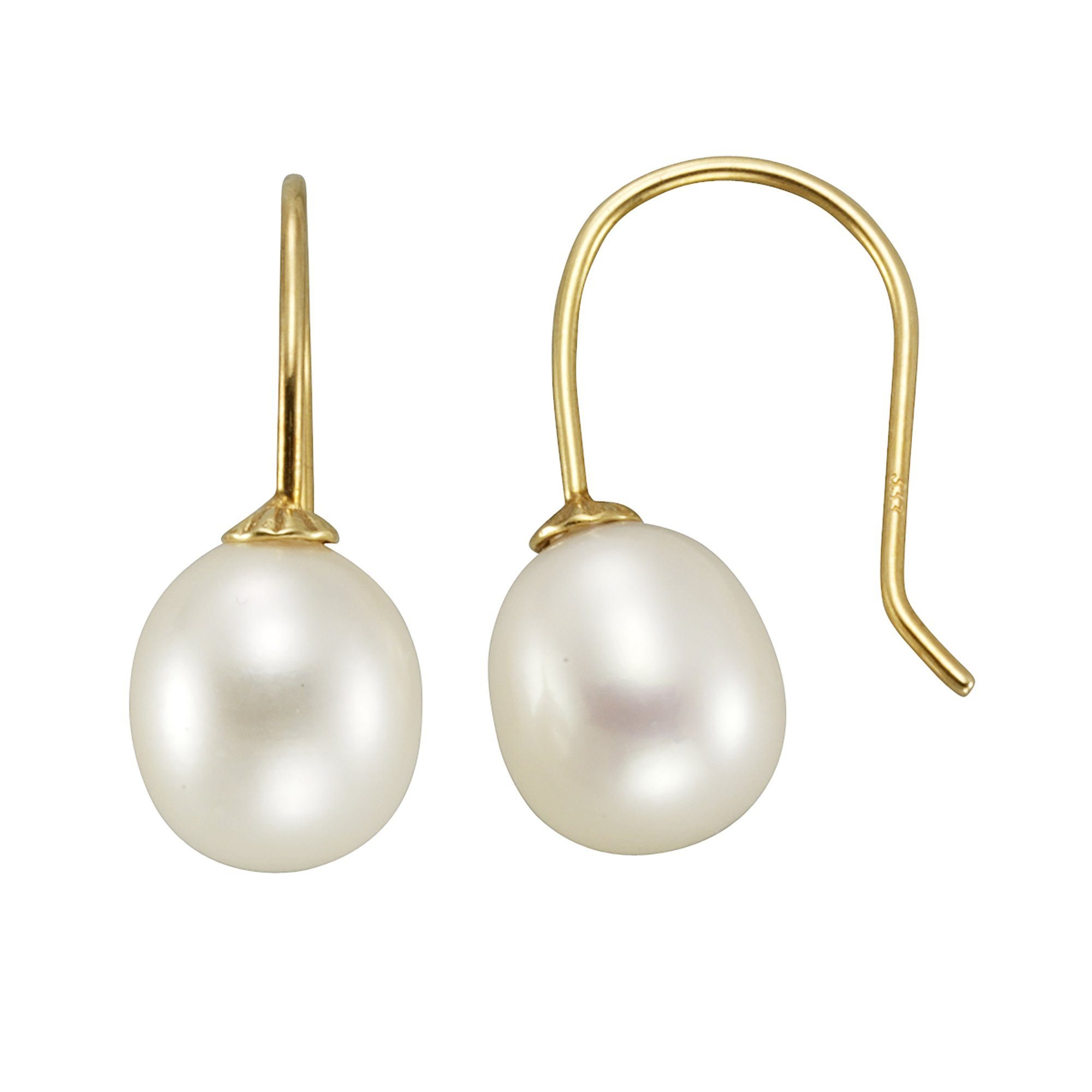 Fascination by Ellen K. Paar Ohrhaken »333/- Gelbgold Süßwasserzuchtperle«, Ohrhaken