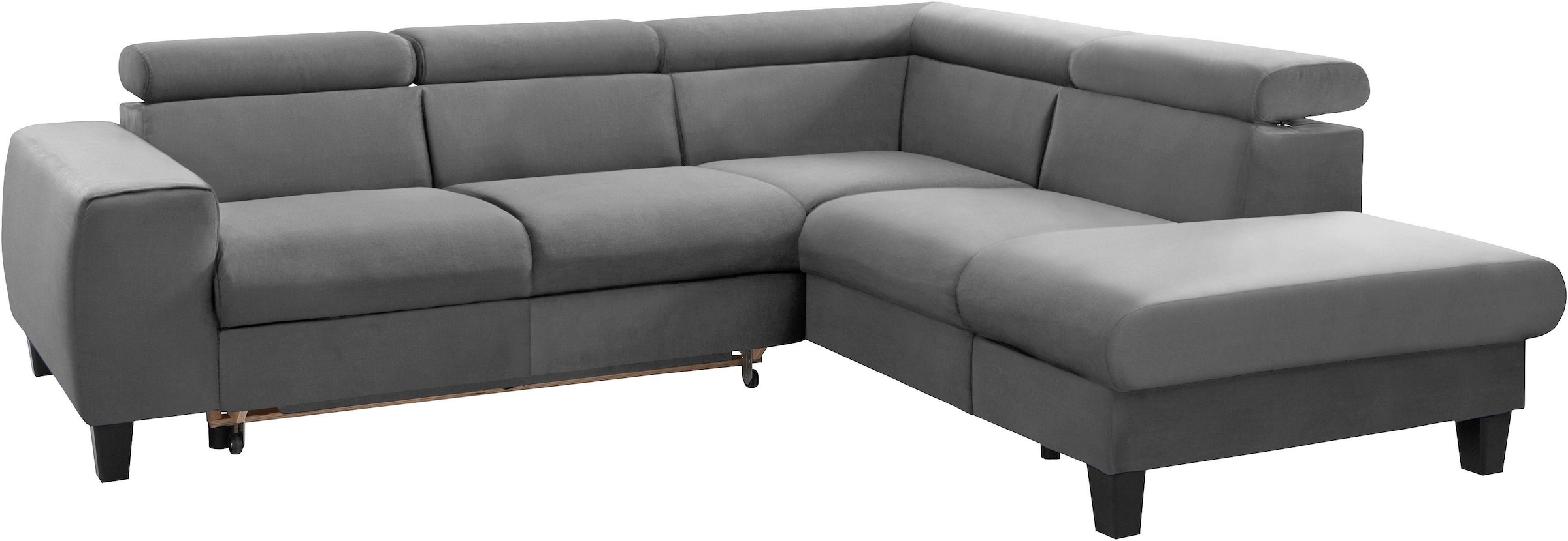 COTTA Polstergarnitur »Morven L-Form«, (Set), Set bestehend aus: Ecksofa mit Kopfteilverstellung & Hocker