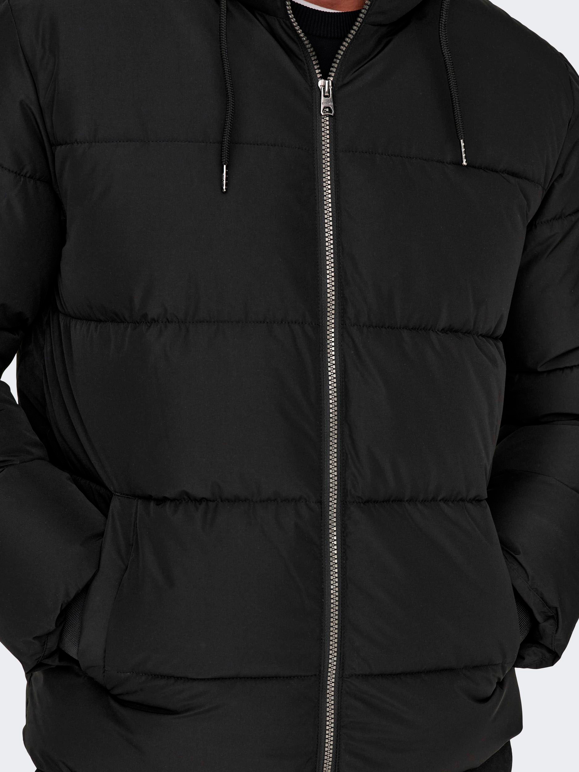 ONLY & SONS Steppjacke »ONSMARLON LIFE HOOD PUFFER JACKET OTW VD«, mit Kapuze