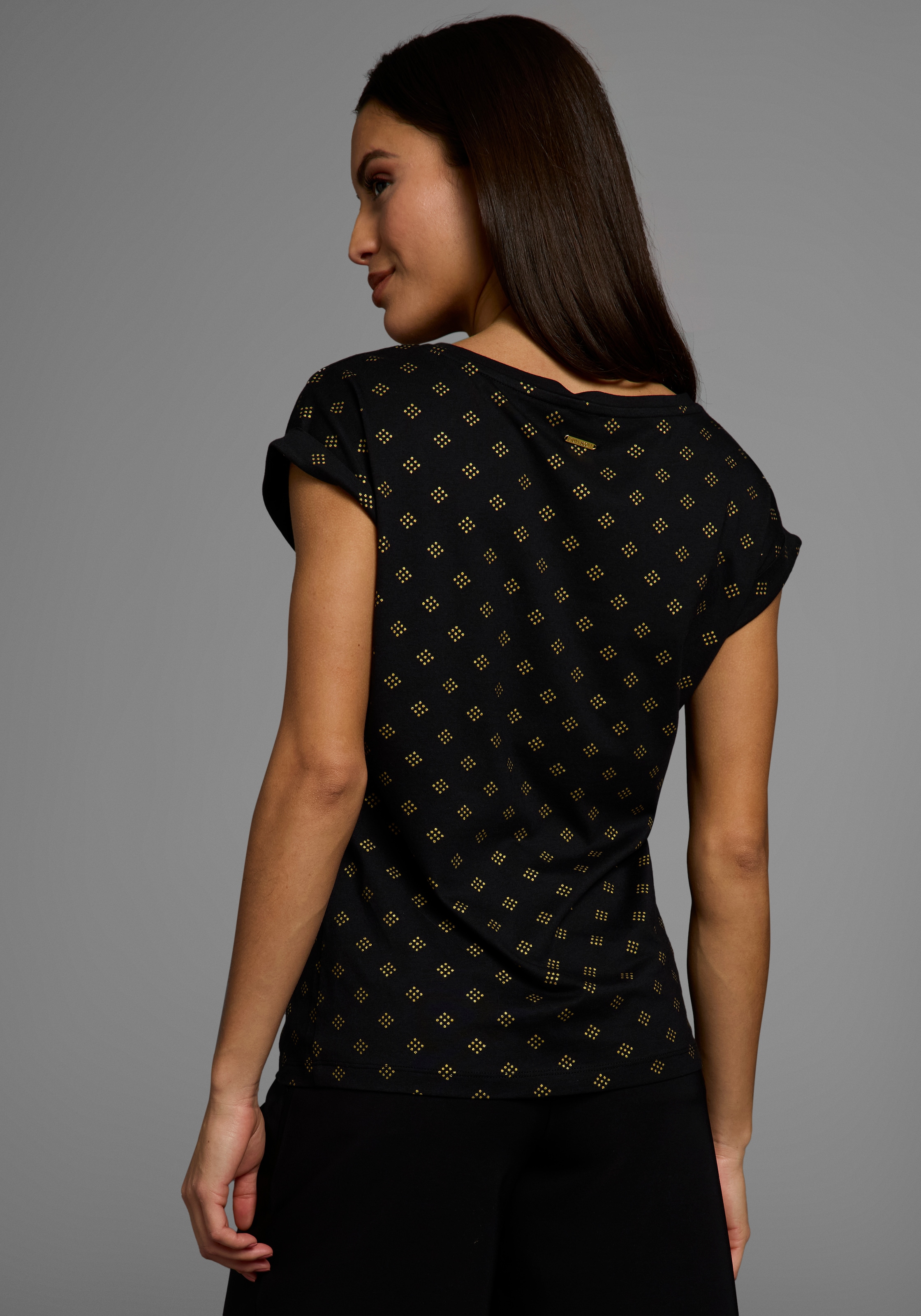 Laura Scott Rundhalsshirt, mit minimalistischem Graphik-Allover-Print - NEUE KOLLEKTION