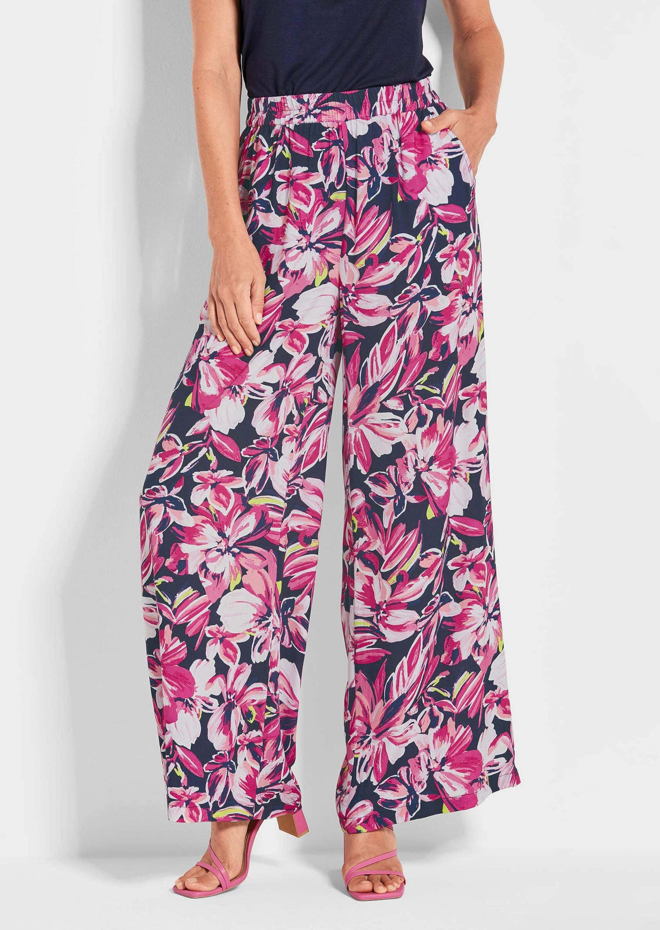 GOLDNER Schlupfhose »Elegante Hose VERA mit Blütendruck«