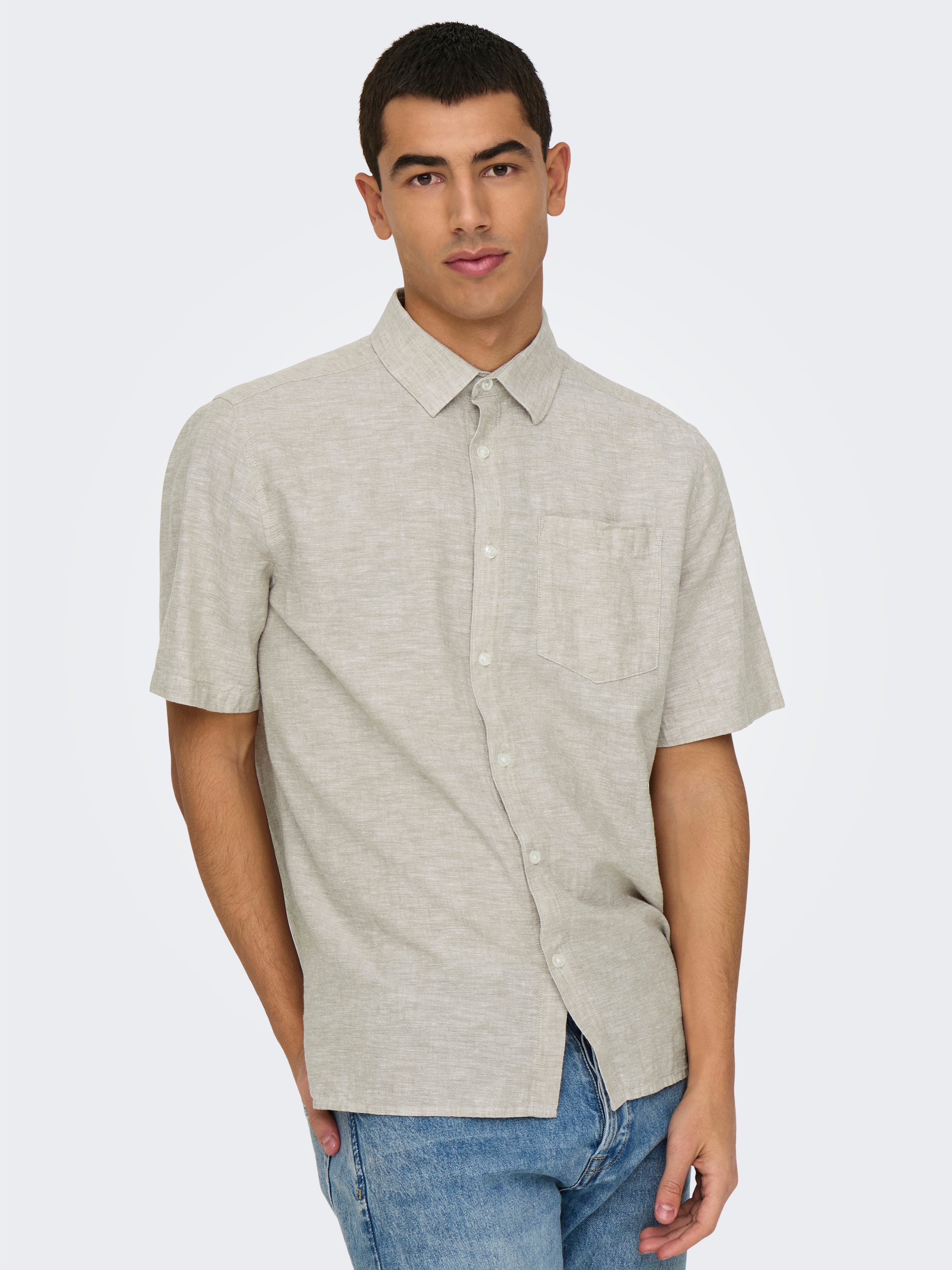 ONLY & SONS Kurzarmhemd »ONSCAIDEN LIFE REG SS 1 PKT SHIRT«