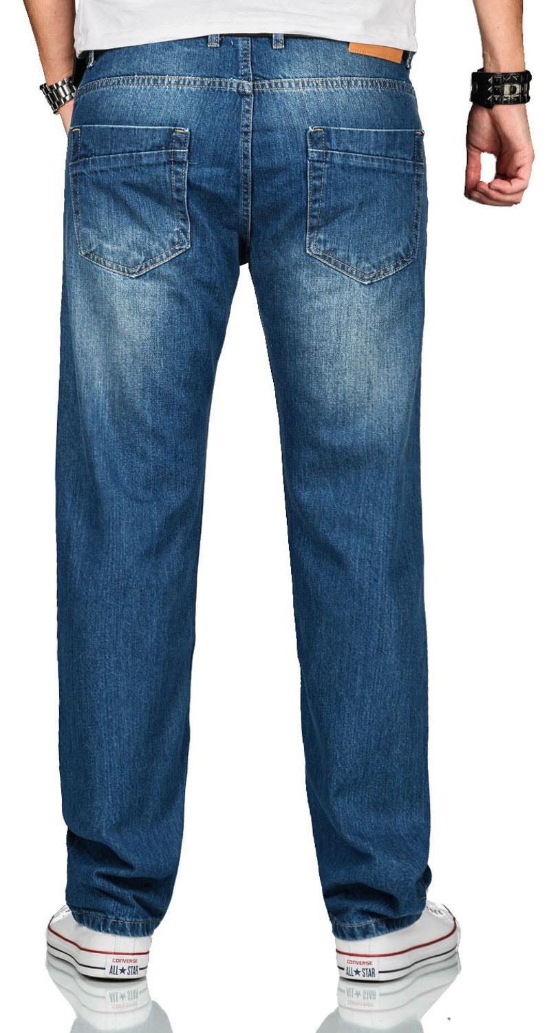 Alessandro Salvarini Regular-fit-Jeans »A. Salvarini Beppo Designer Herren Jeans Hose Basic Jeanshose Comfort Fit«