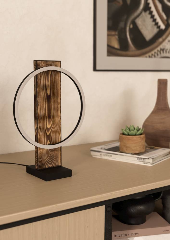 EGLO Tischleuchte »BOYAL«, 1 flammig, Leuchtmittel LED-Modul | LED fest integriert, Tischleuchte, Braun, Schwarz, Weiß, LED Lampe mit Schalter, Tischlampe