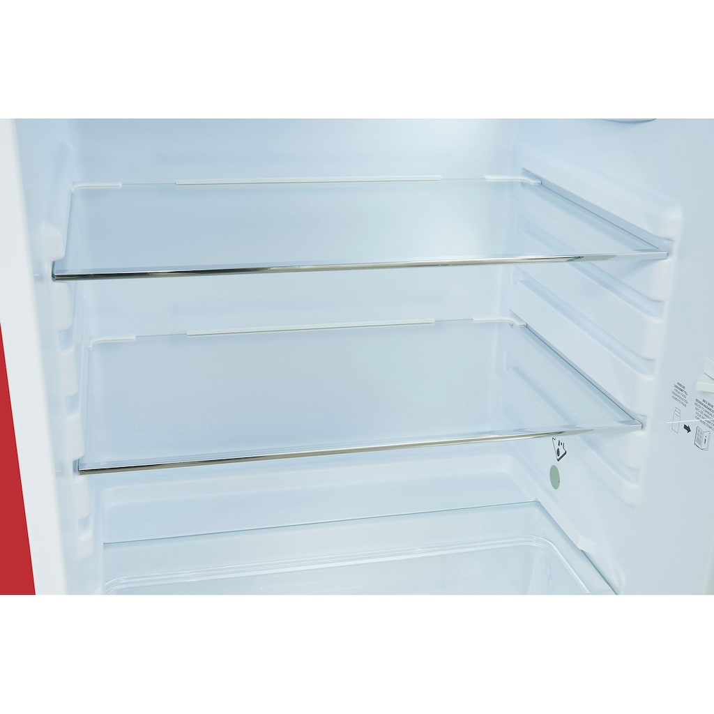 exquisit Kühlschrank »RKS120-V-H-160F«, RKS120-V-H-160F rot, 89,5 cm hoch, 55 cm breit