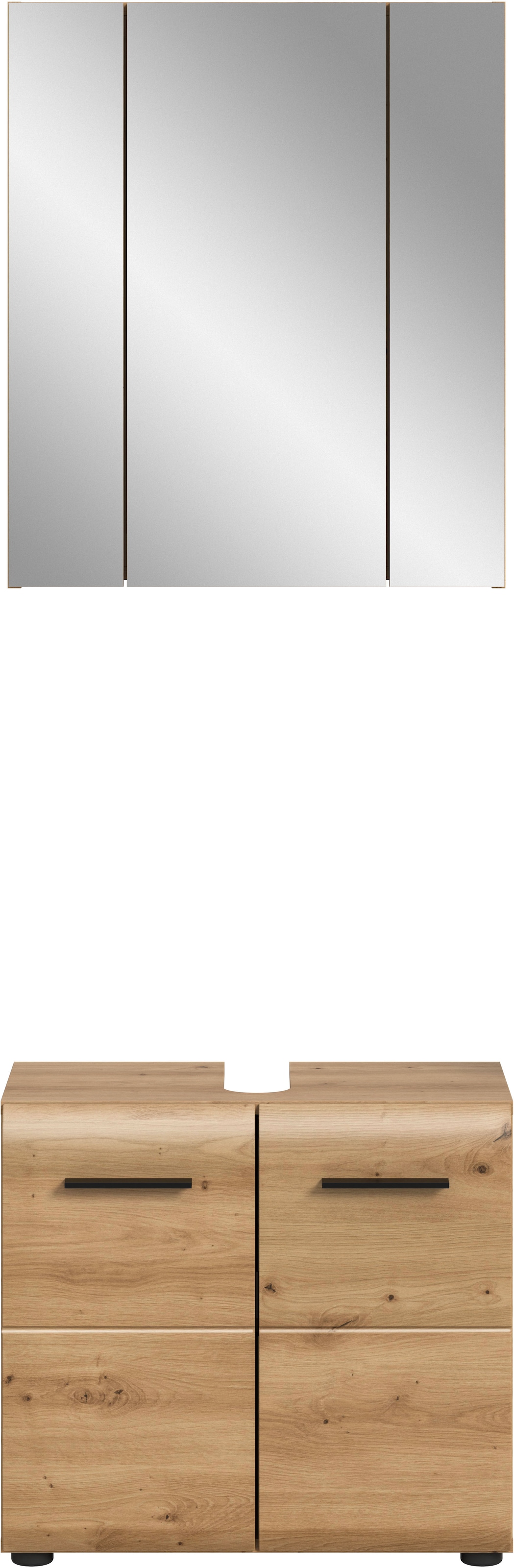 INOSIGN Badmöbel-Set »FLORENZ, TOPSELLER!, 2-teilige Badkombination, hochwertige MDF-Front« Set, bestehend aus: 1 Waschbeckenunterschrank, 1 Spiegelschrank, 2 Stk. tlg.