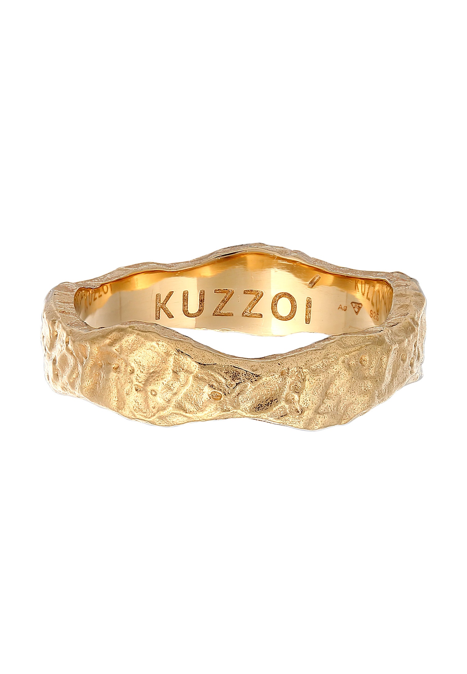 Kuzzoi Fingerring »Ring Herren Bandring Organic Struktur 925 Silber«