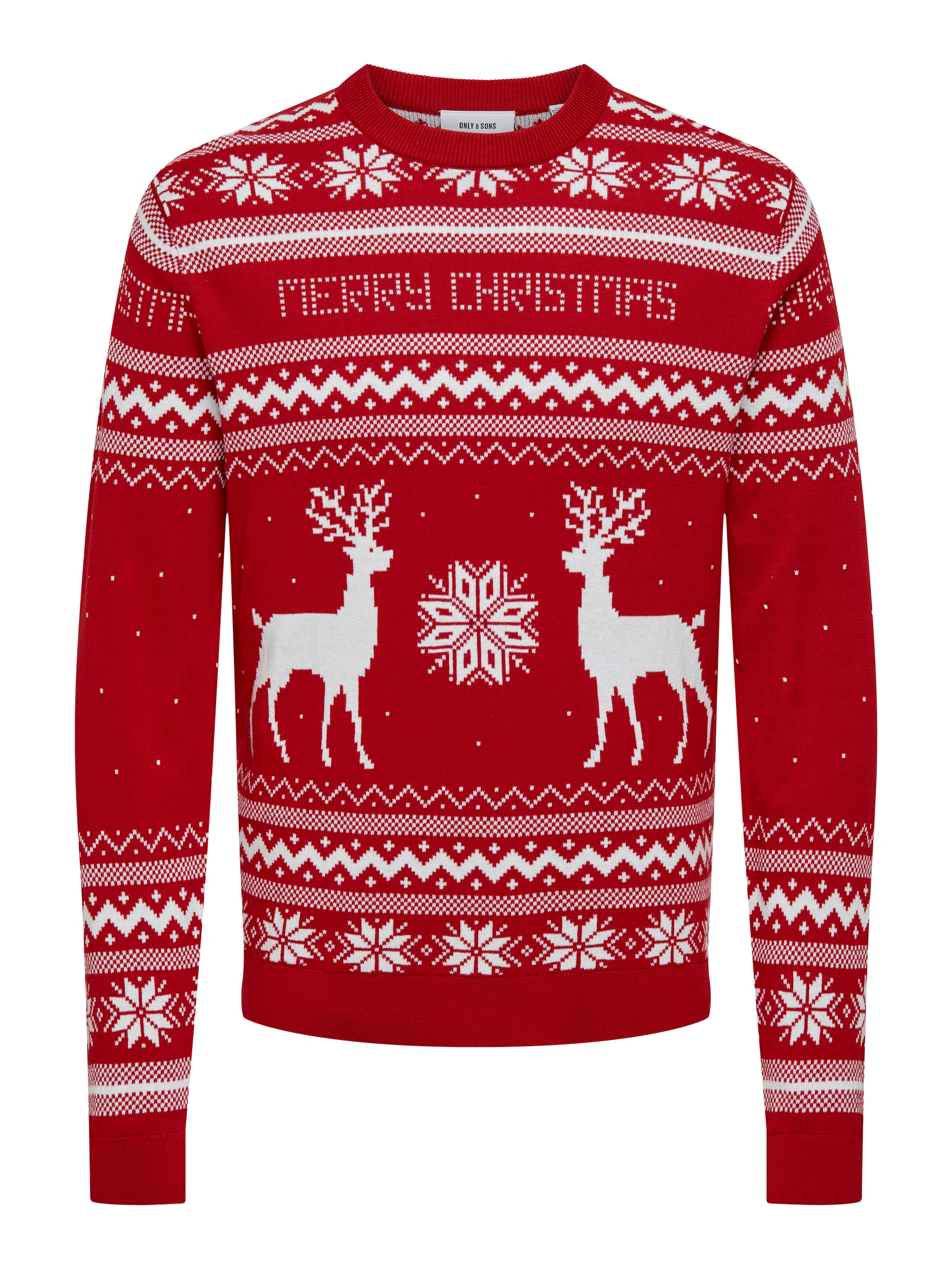 ONLY & SONS Rundhalspullover »ONSXMAS REG 5 JAQ CREW KNIT«