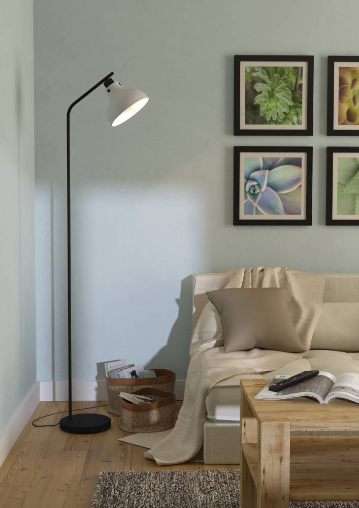EGLO Stehlampe »MATLOCK«, 1 flammig, Leuchtmittel E27 | ohne Leuchtmittel, Stehlampe, Metall in Schwarz und Grau, Lampe Wohnzimmer, E27 Fassung