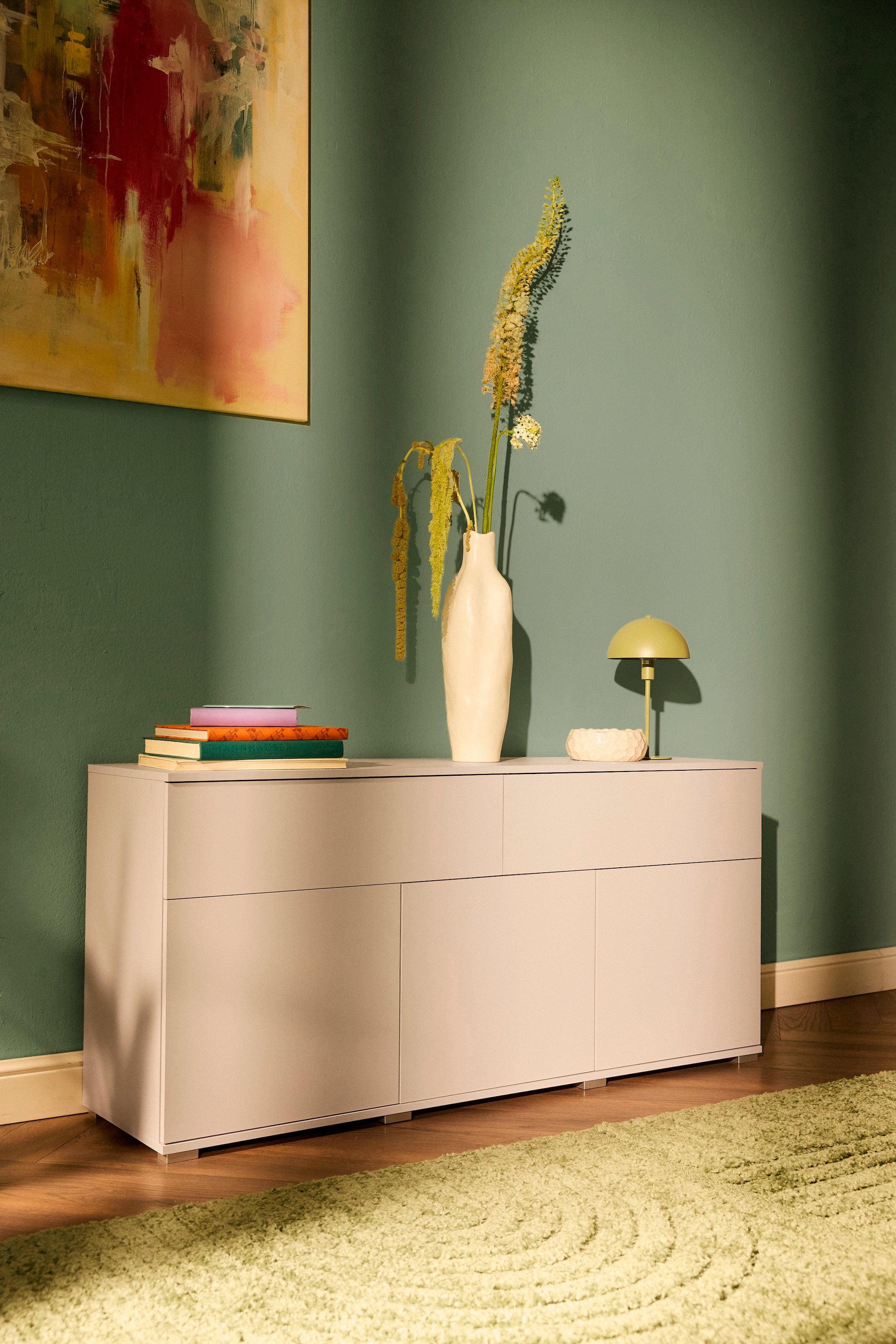 OTTO home Sideboard »Kenia, Kommode mit 3 Türen und 2 Schubladen, 150 cm breit« 1 Stk. tlg. Griffloses Design mit Push-to-Open und verstellbaren Einlegeböden