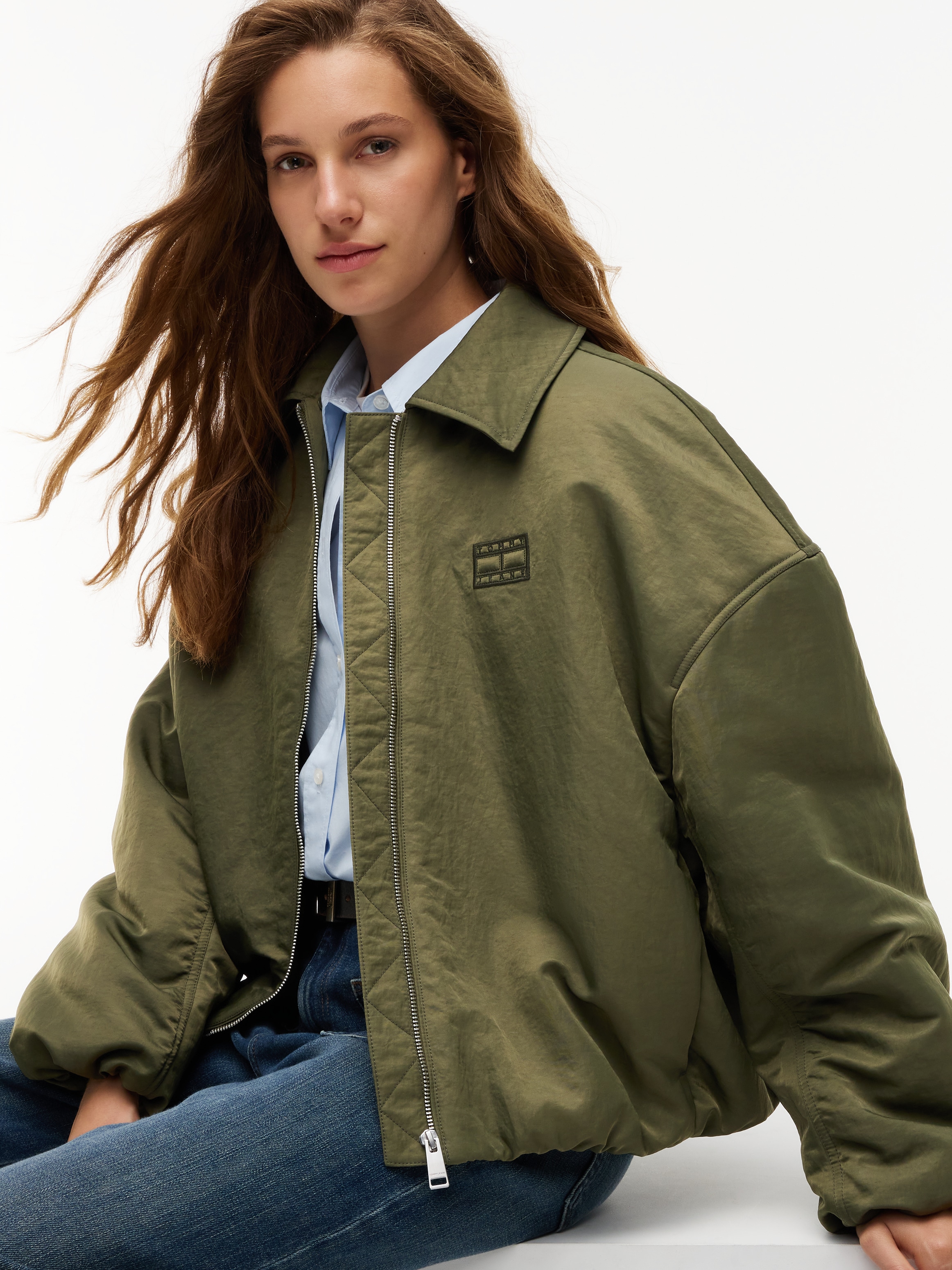 Tommy Jeans Bomberjacke »TJW FUR COLLAR UTILITY BOMBER« Kunstfaser, mit Fellimitat