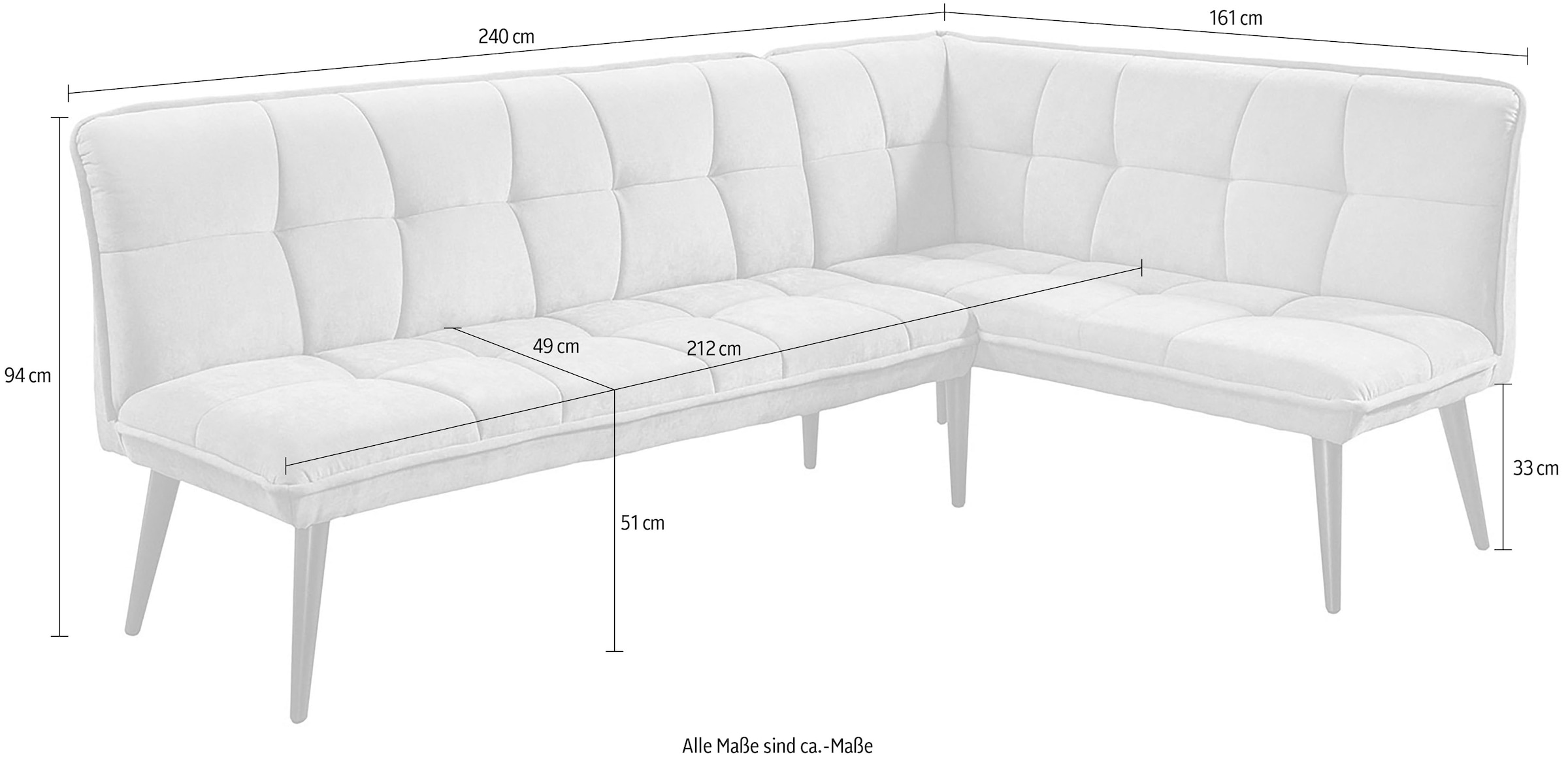 exxpo - sofa fashion Eckbank »Mocca Essbank, Sitzbank« hoher Sitzkomfort, bequem und elegant, hochwertige Detailverarbeitung
