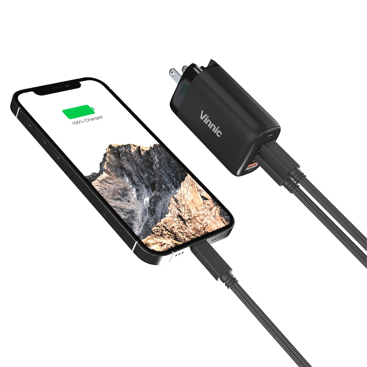 Vinnic USB-Ladegerät »TRIVOR 4-in-1 Travel Kit (65W, Dock, 2x 1.2m USB-C Kabel)«